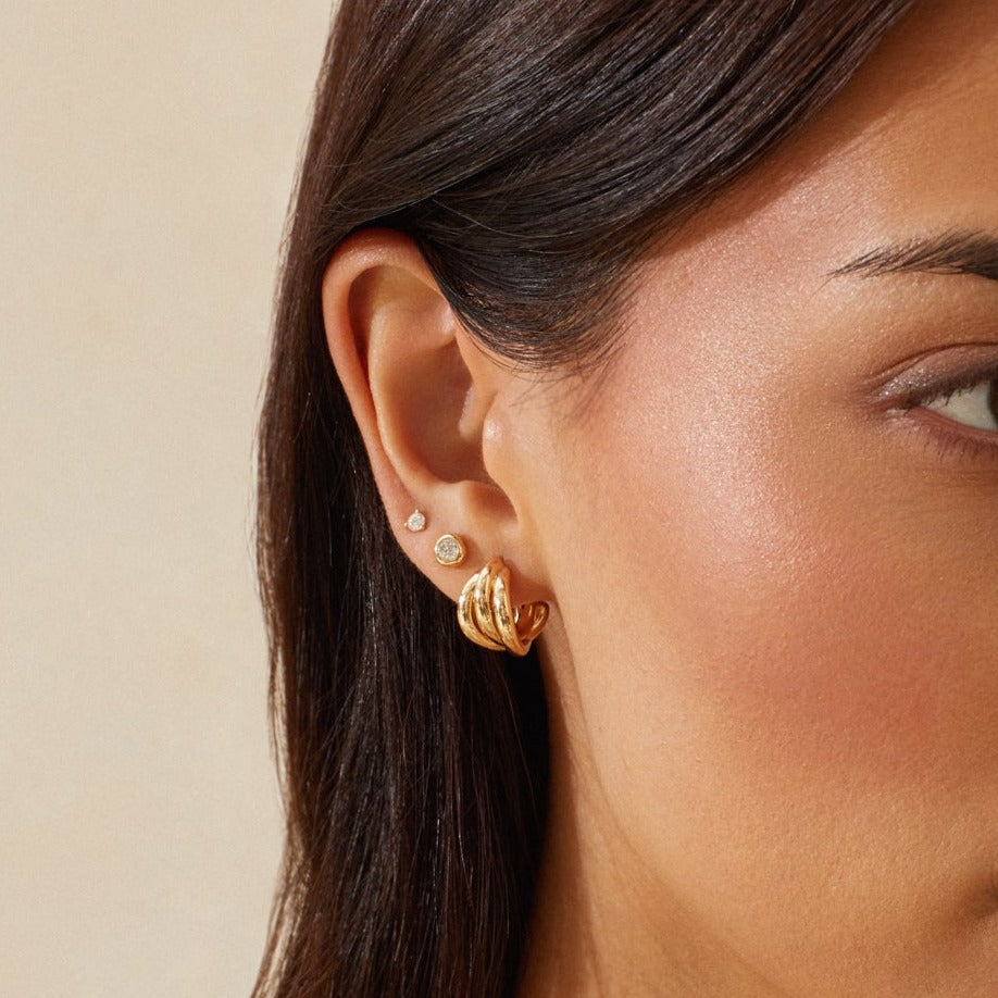 Jumbo Solitaire Diamond Stud Earring