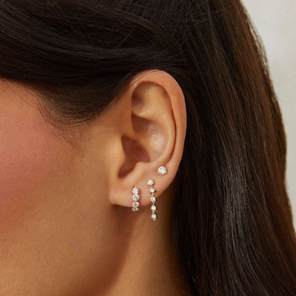 Jumbo Solitaire Diamond Stud Earring