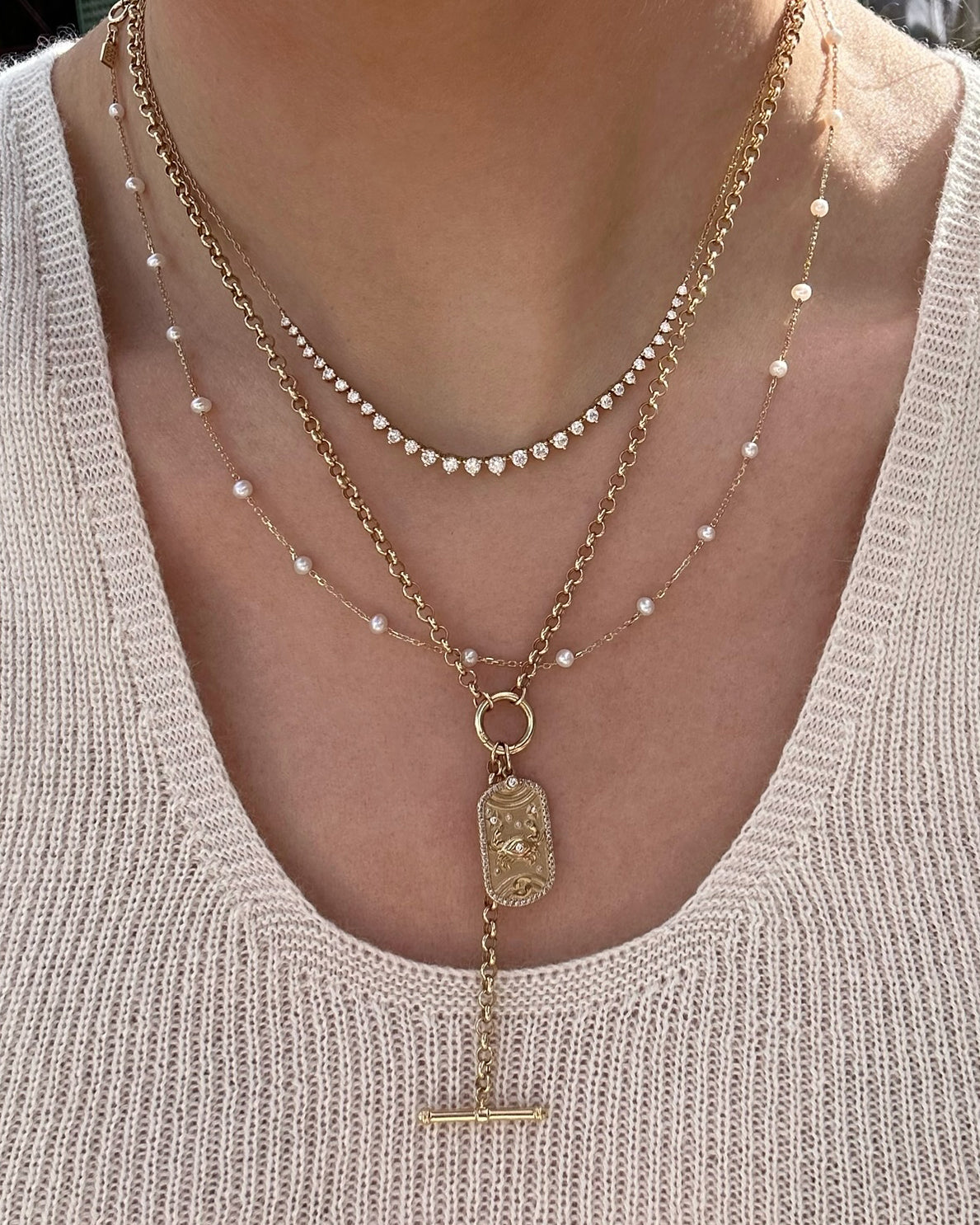 Multi Pearl Layer Chain