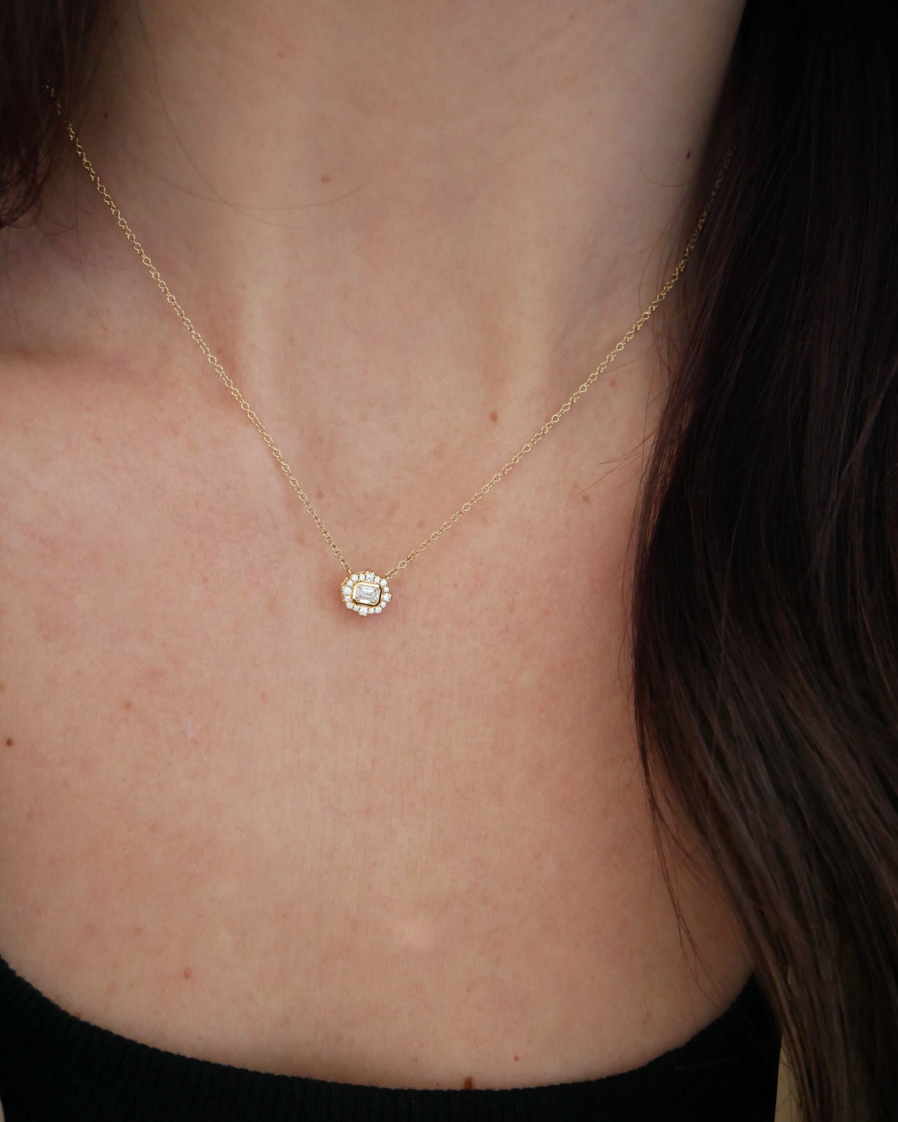 Daphne Emerald Cut Diamond Necklace