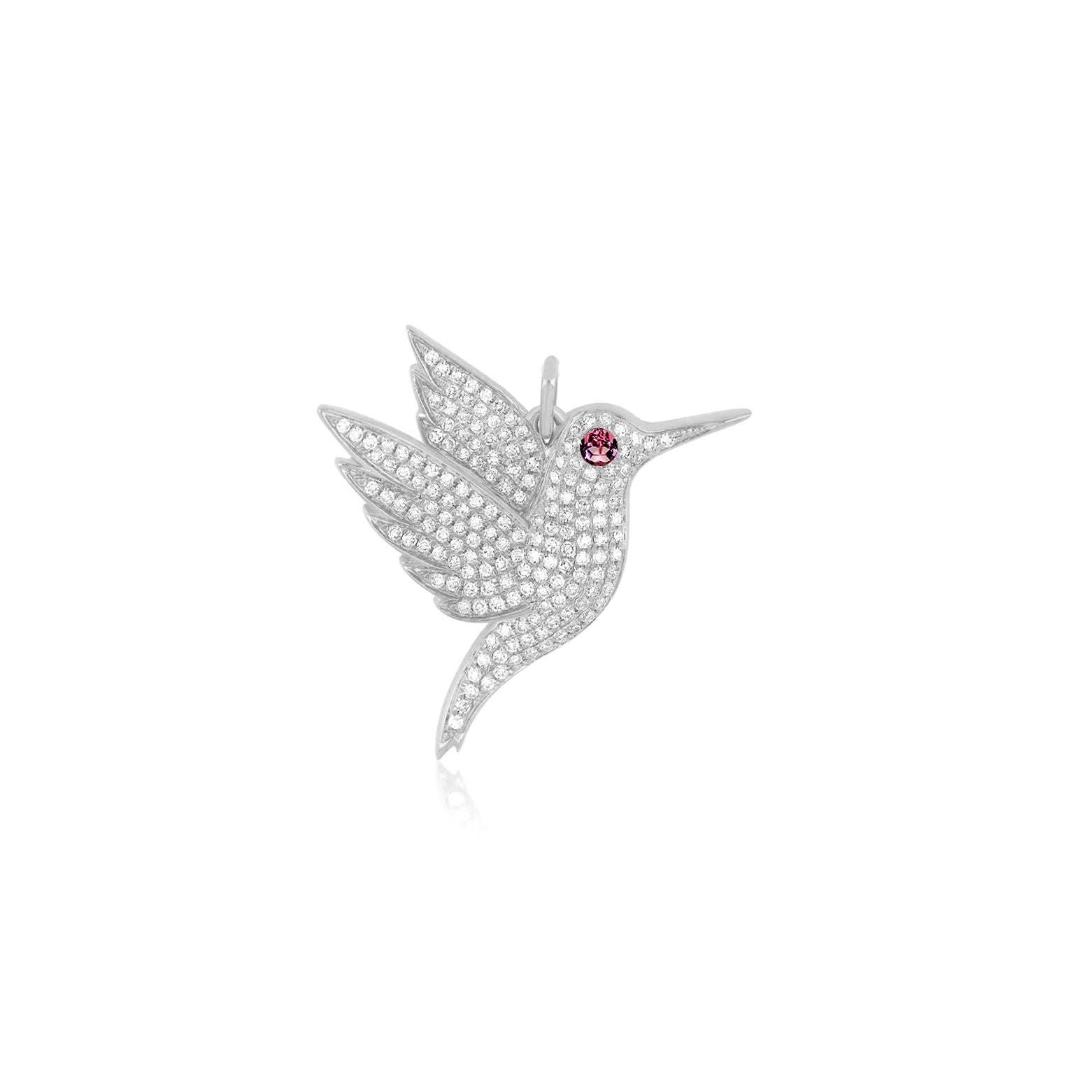 Pave Diamond Hummingbird Charm