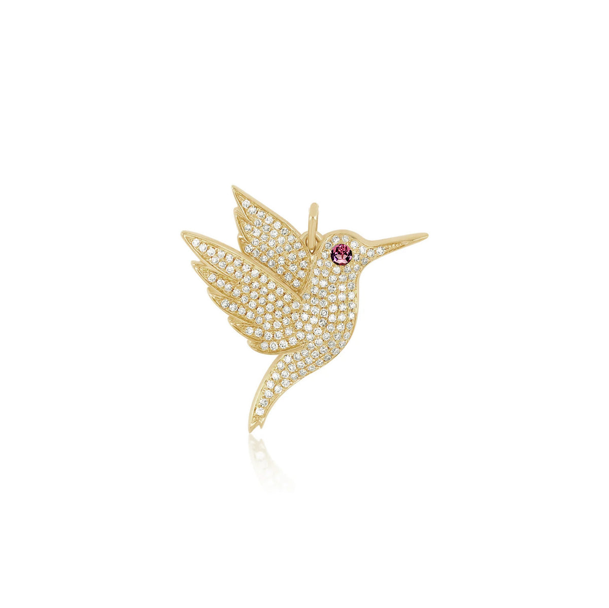 Pave Diamond Hummingbird Charm