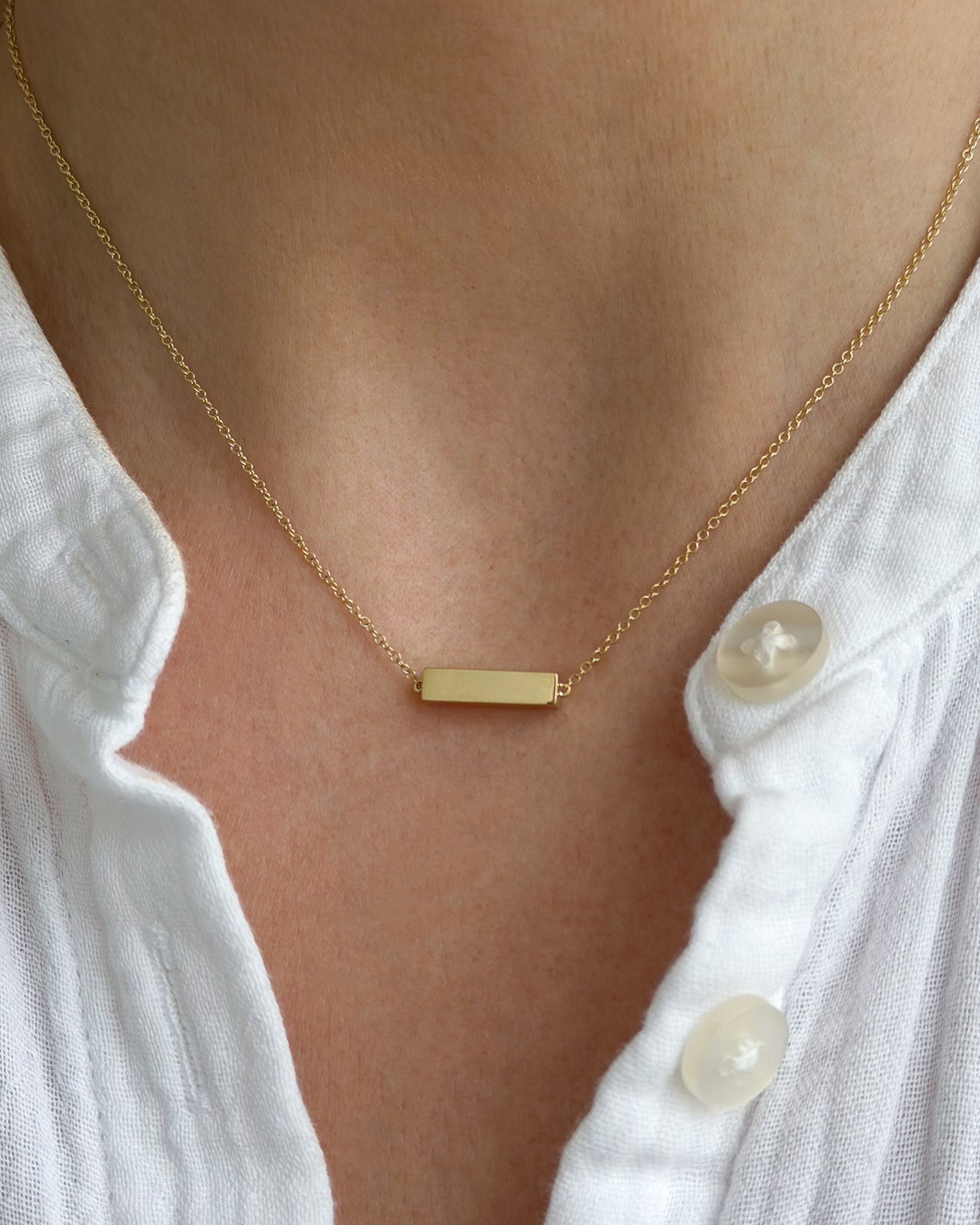 Gold Block Chain Necklace