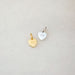 Gold Heart Necklace Charm in yellow gold and white gold engraved with initials EF and OAS