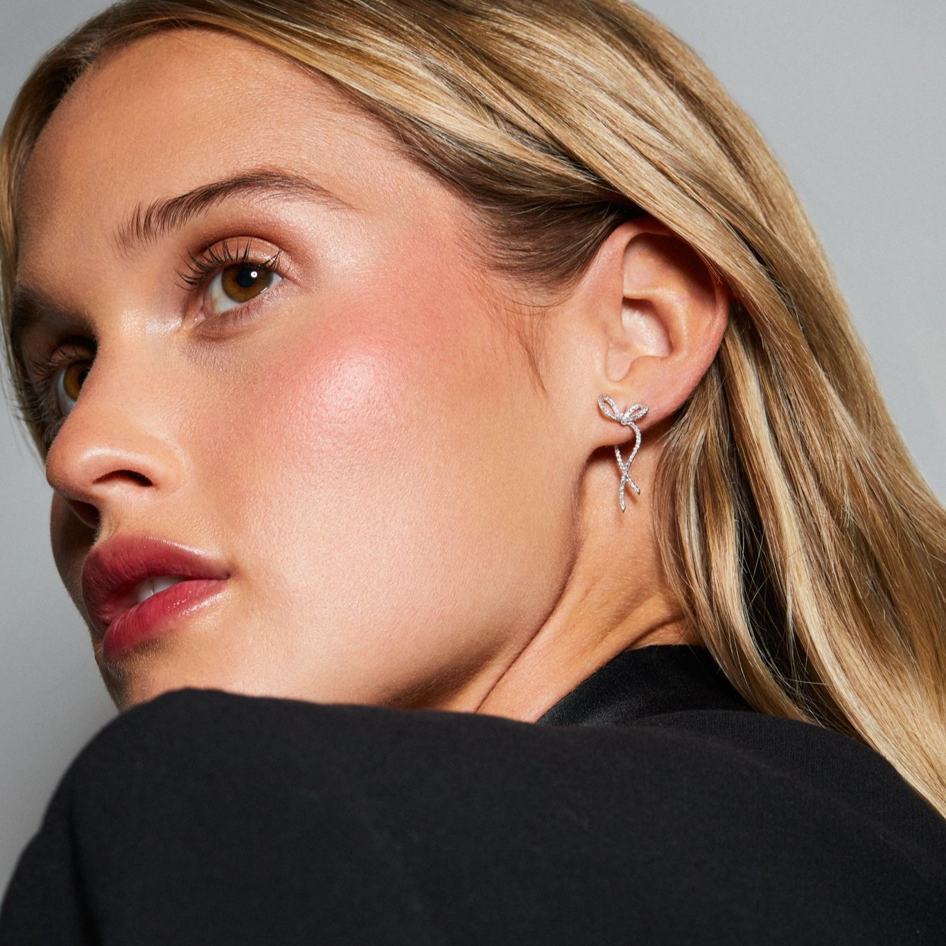 Diamond Bow Earrings