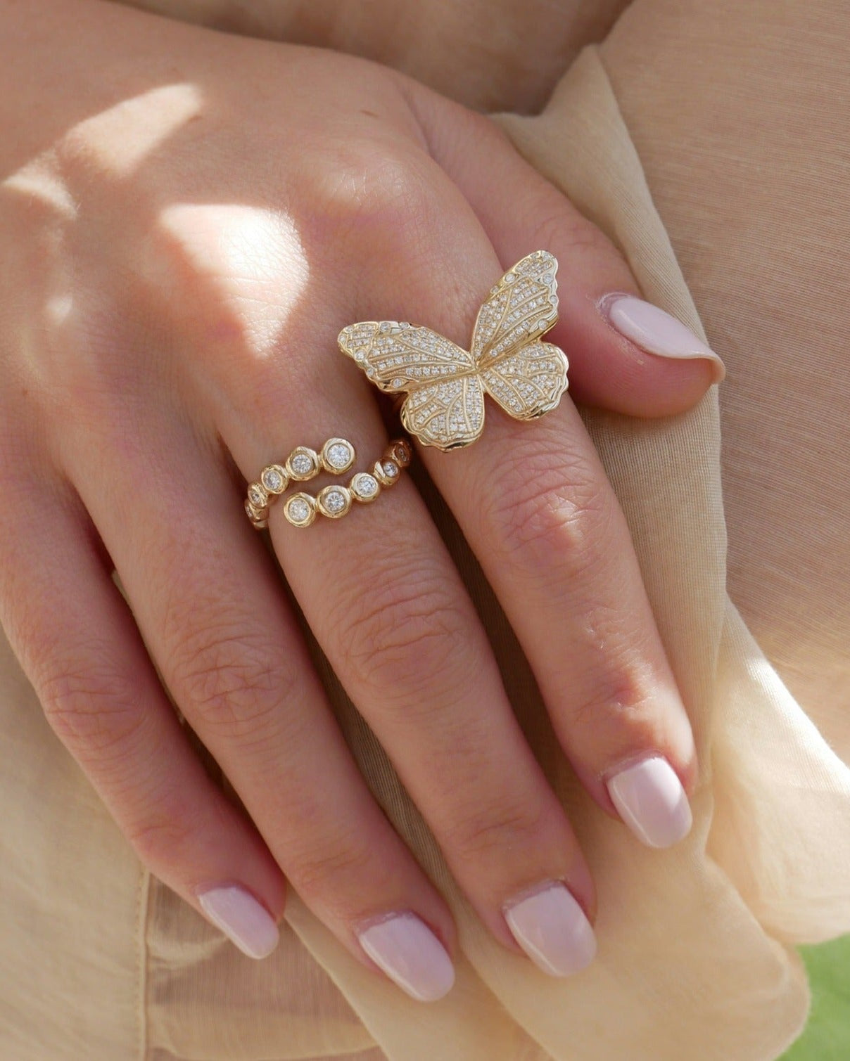 Pavé Diamond Jumbo Butterfly Ring