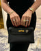 Diamond Bag Charm in 14k Yellow Gold with two letters suitable for handbag styles