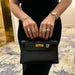Diamond Bag Charm in 14k Yellow Gold with two letters suitable for handbag styles