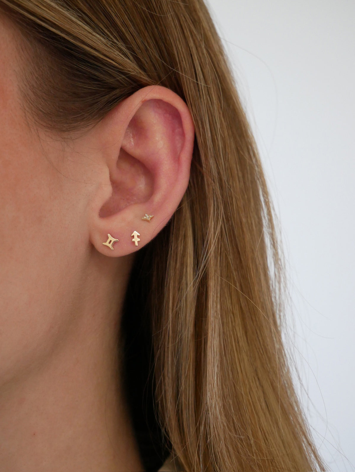 Mini Gold Zodiac Stud Earring