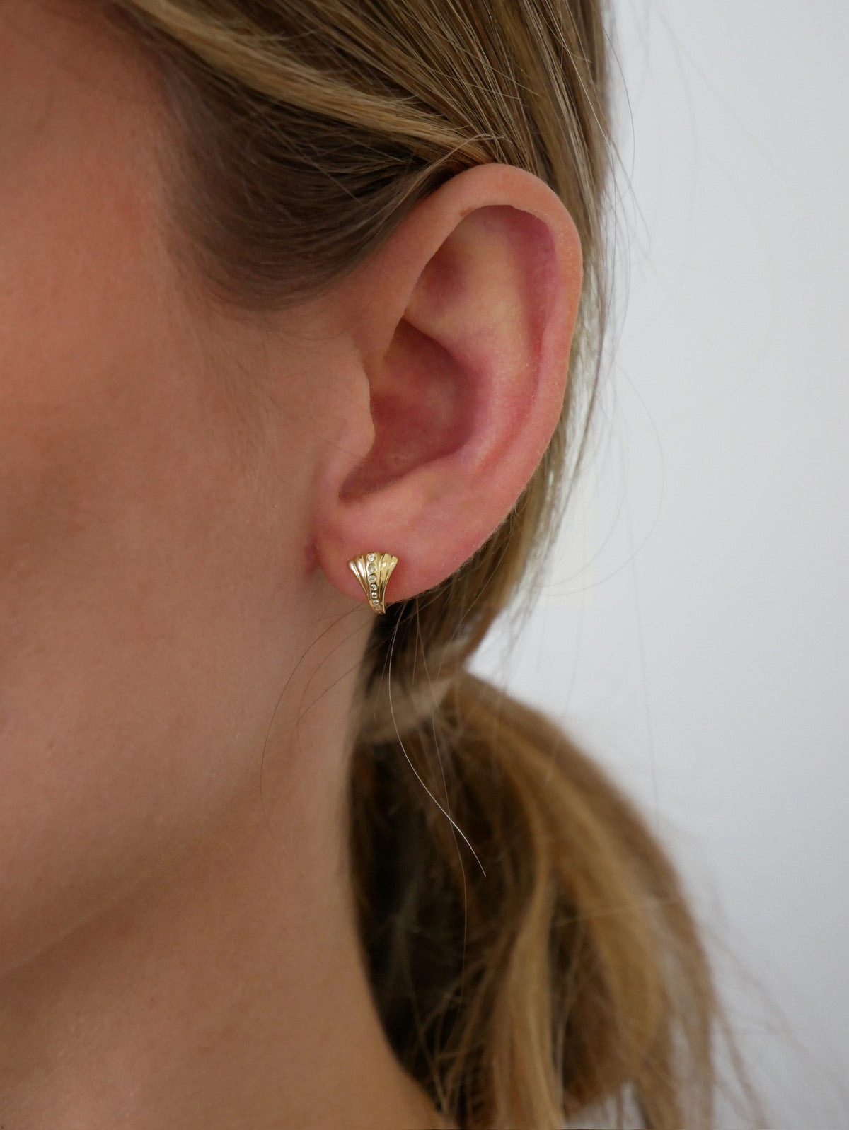 Diamond Isla Huggie Earrings