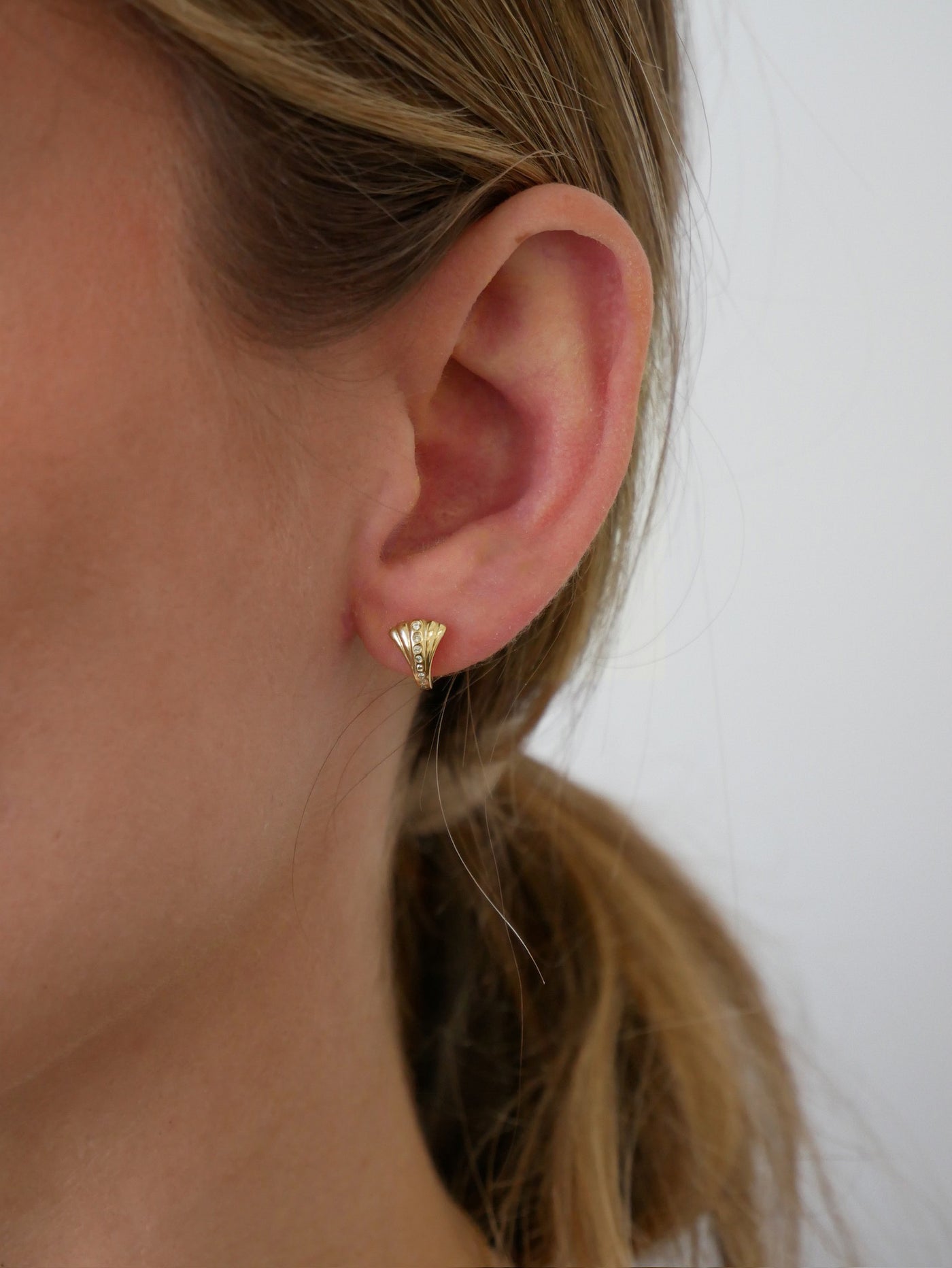 Diamond Isla Huggie Earrings