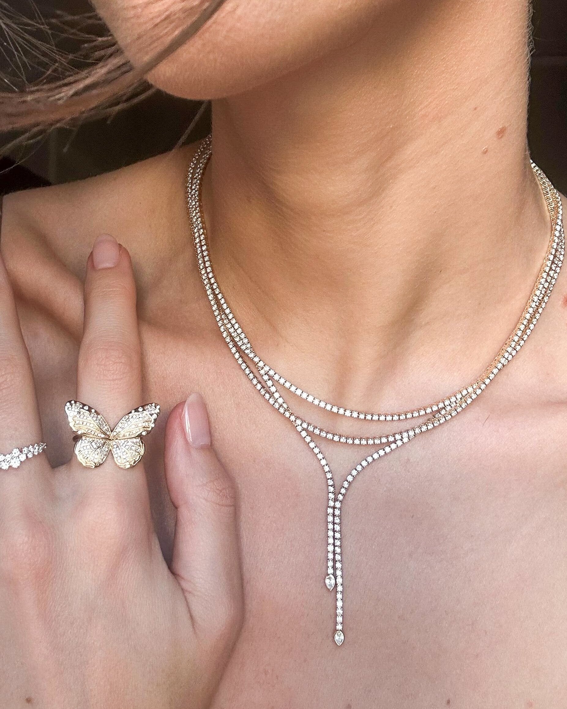 Diamond Lily Necklace