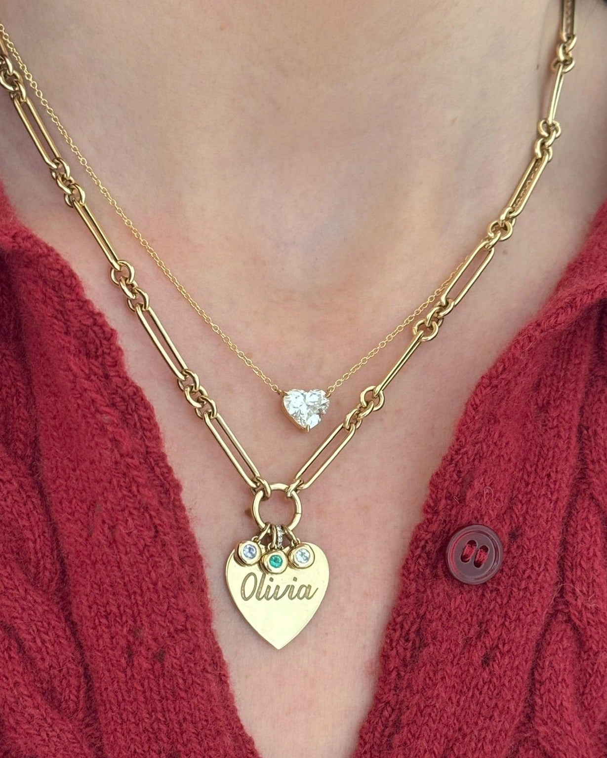 Diamond Heart Solitaire Necklace