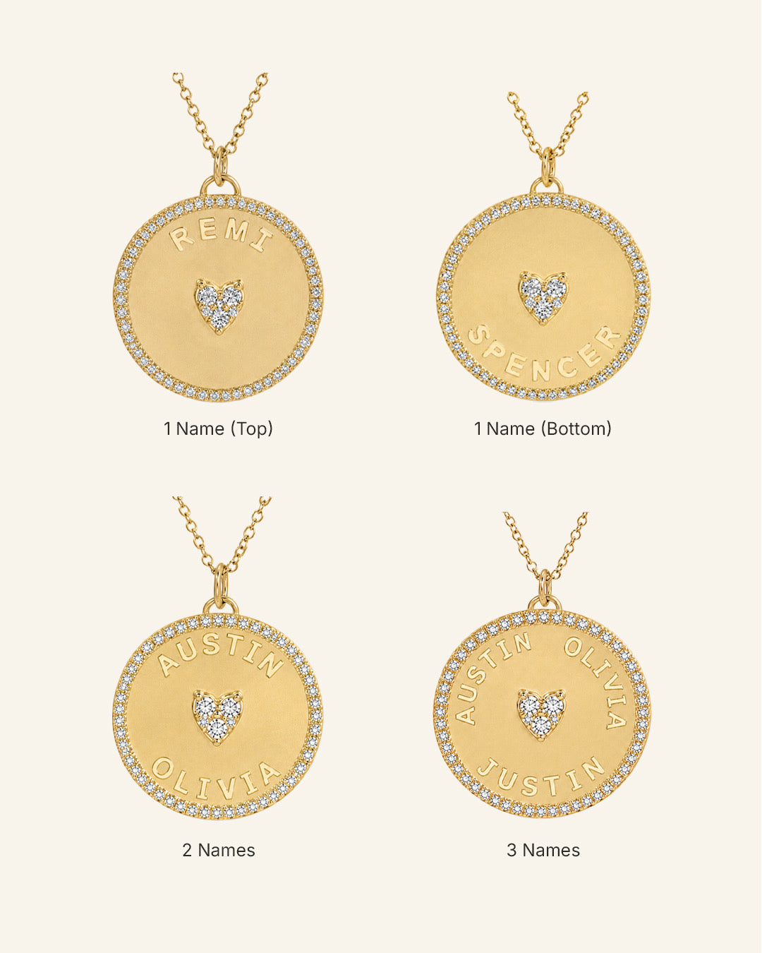 Diamond Love Letter Disc Necklace