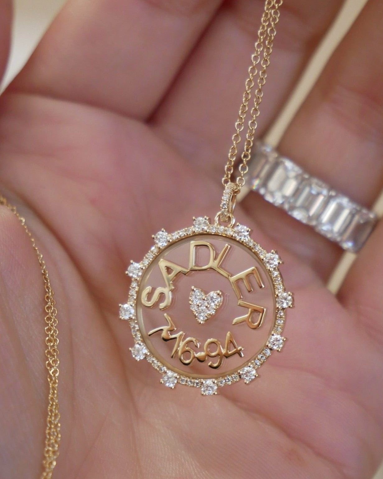 Floating Name & Date Necklace