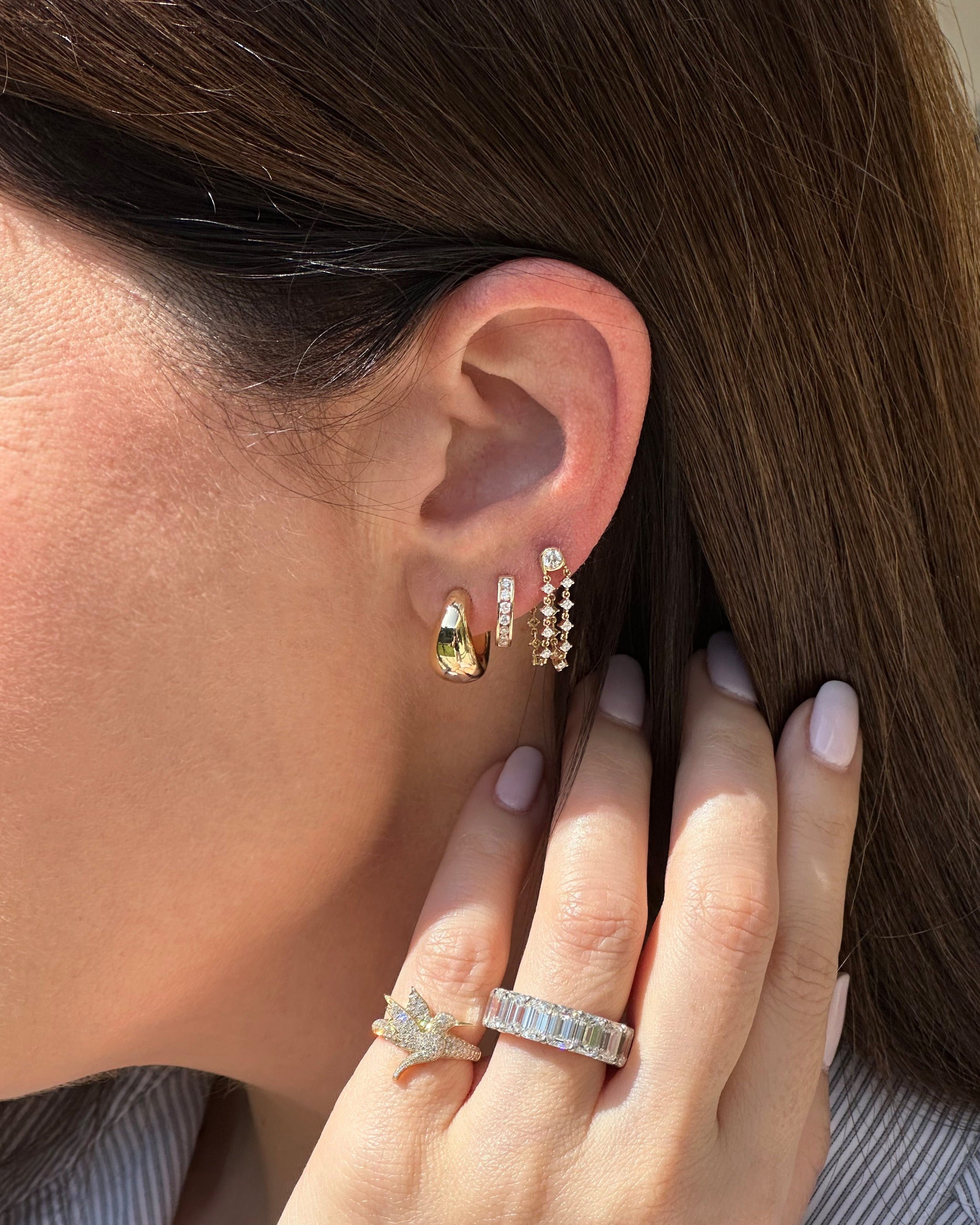 Gold Jumbo Dome Huggie Earrings