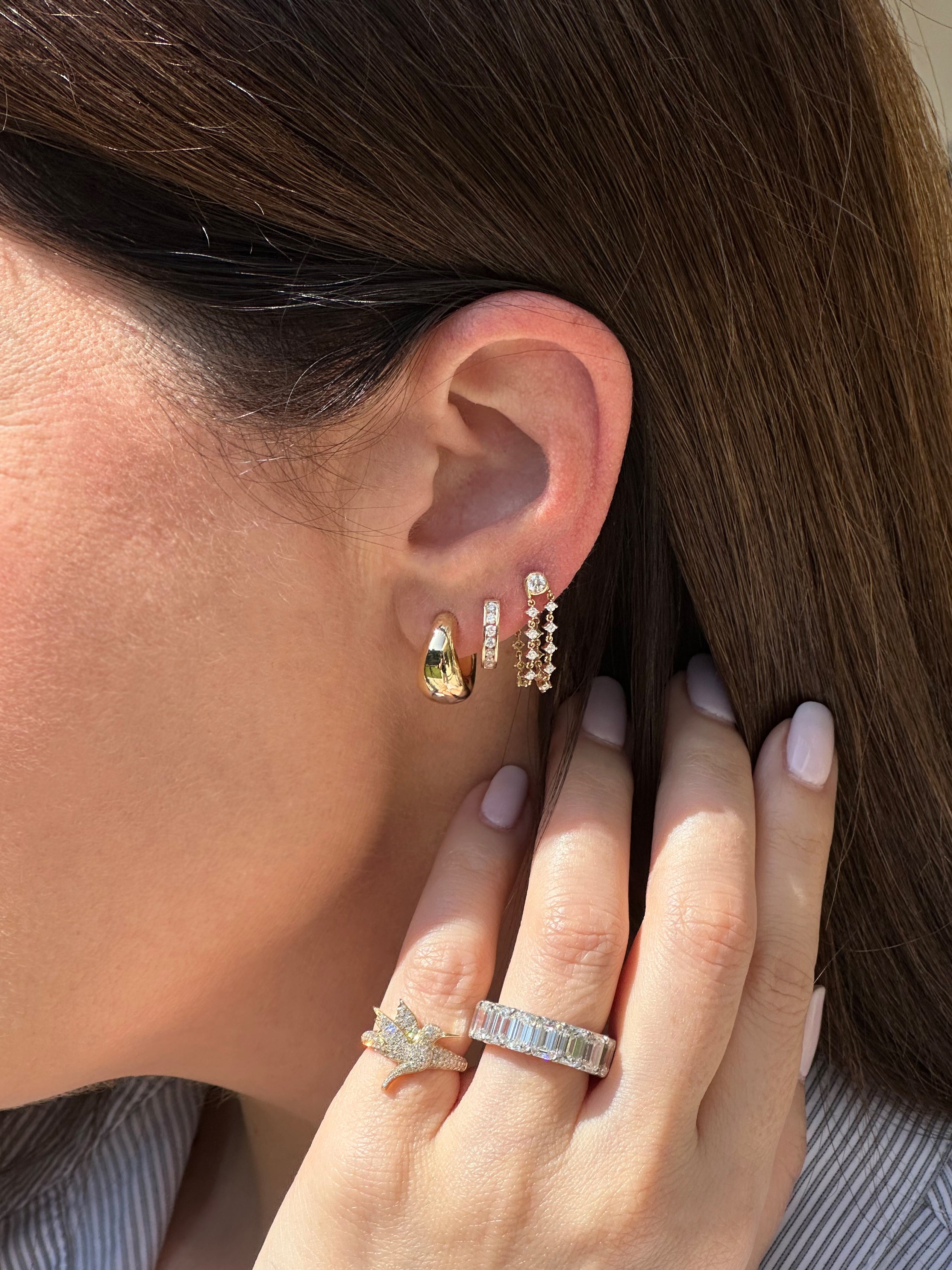 Gold Jumbo Dome Huggie Earrings