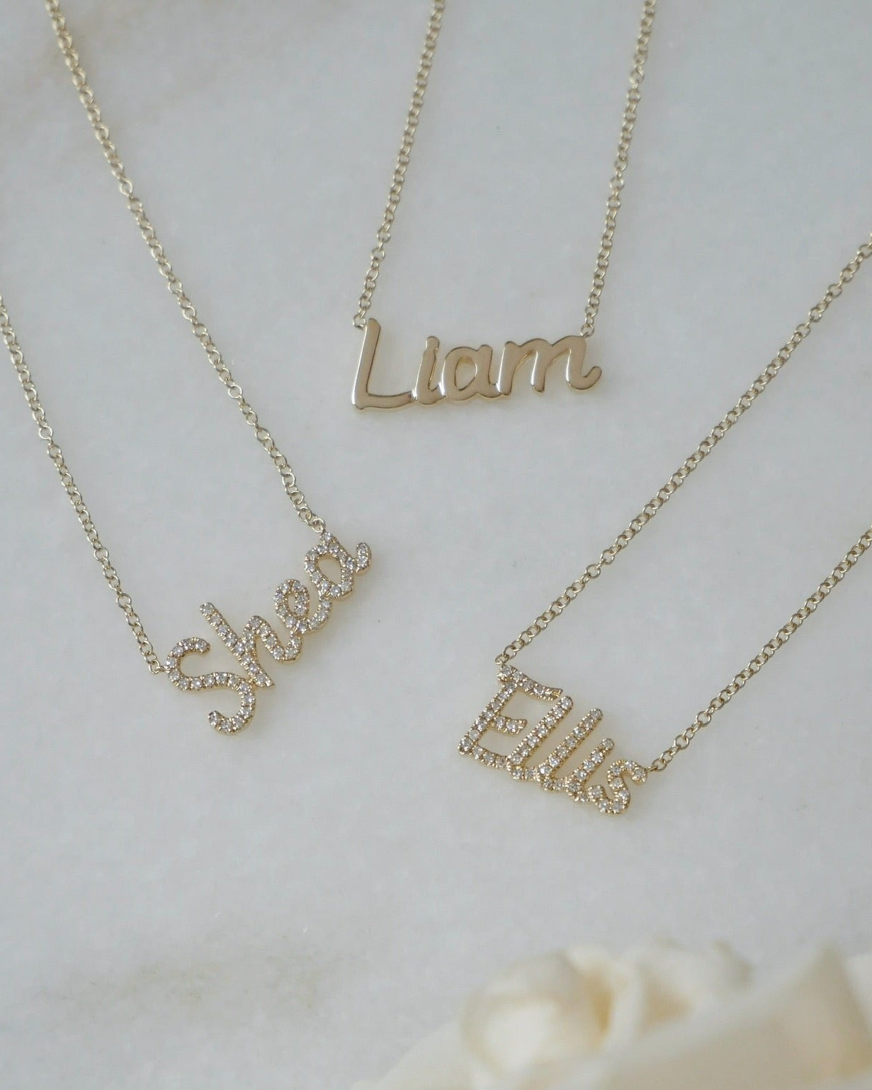 Diamond Script Name Necklace