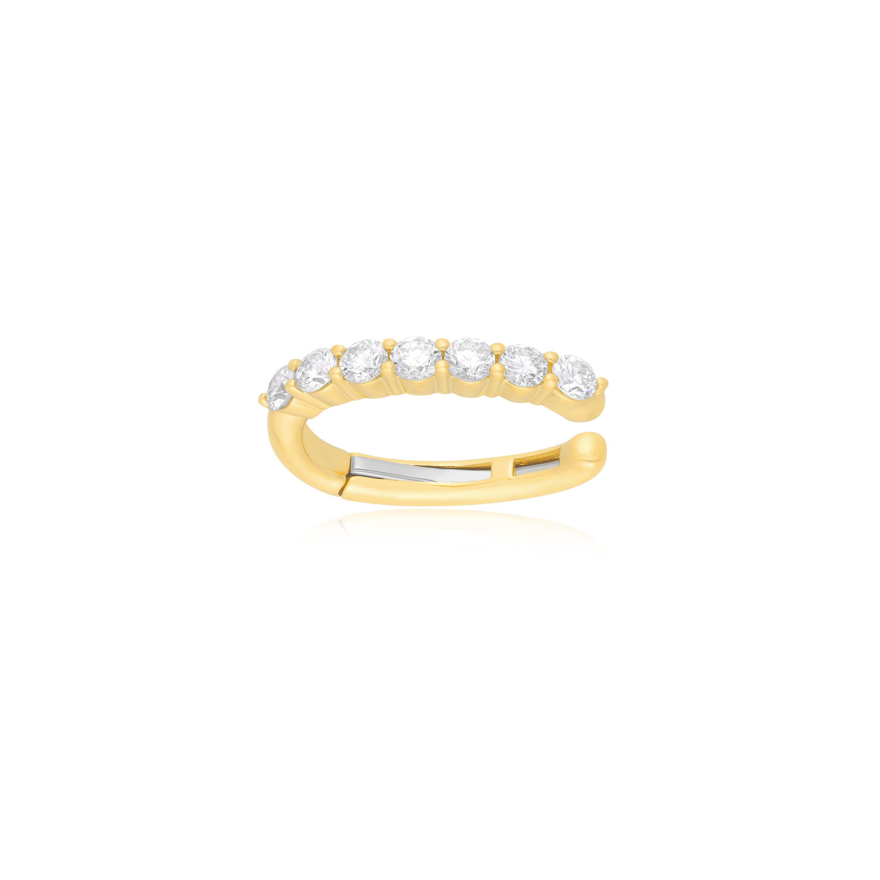 Jumbo Prong Set Diamond Ear Cuff