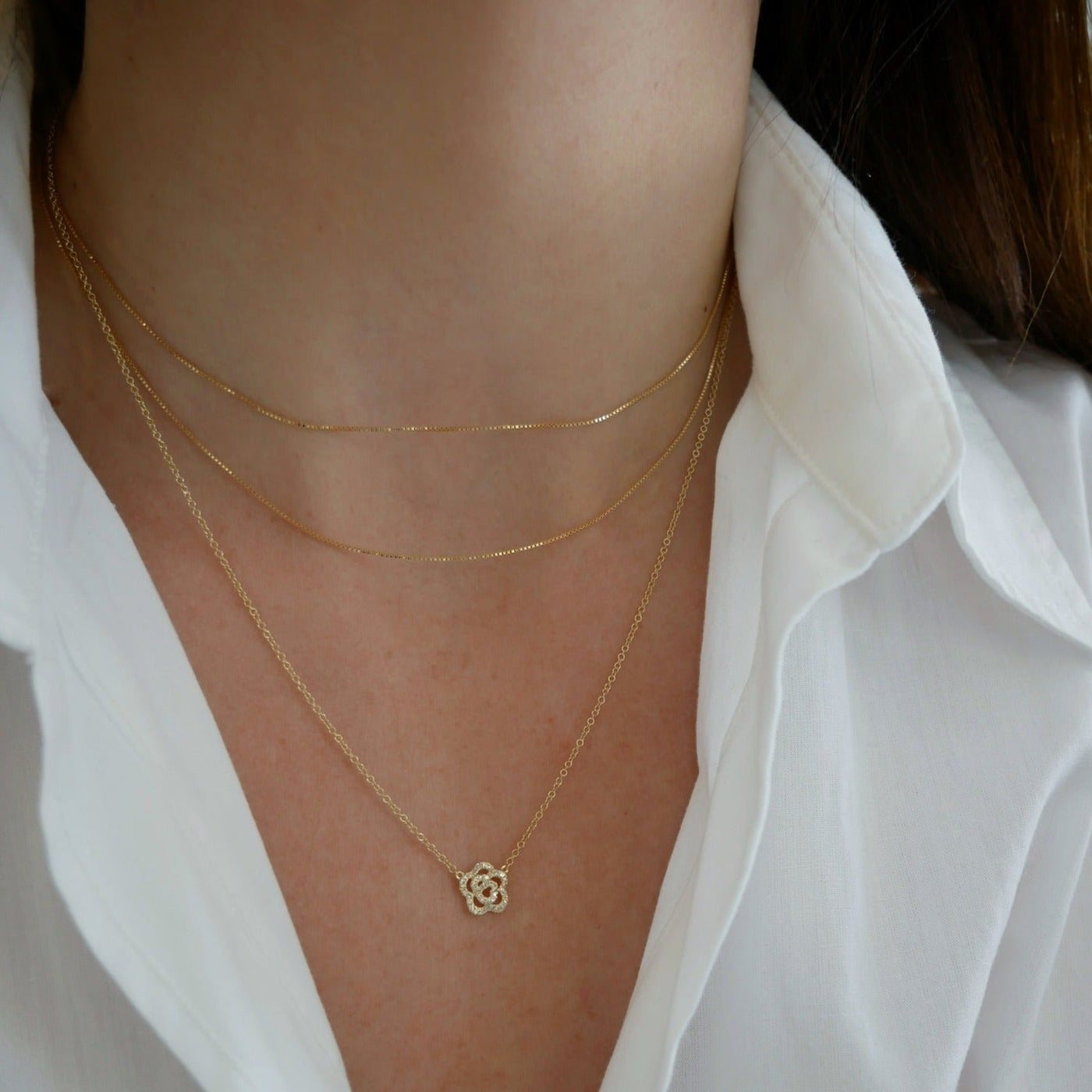 Diamond Rose Necklace
