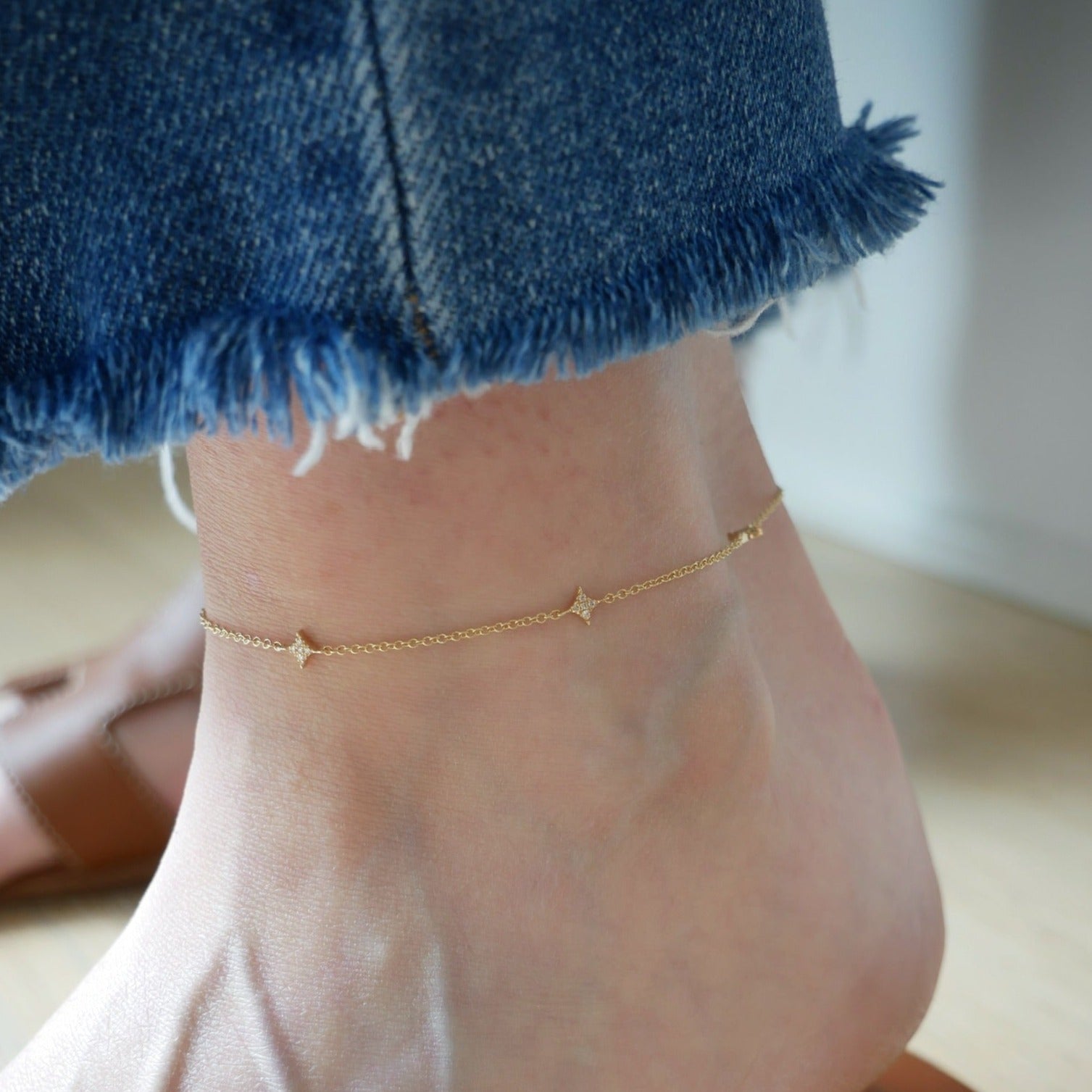 Multi Diamond Sparkle Anklet