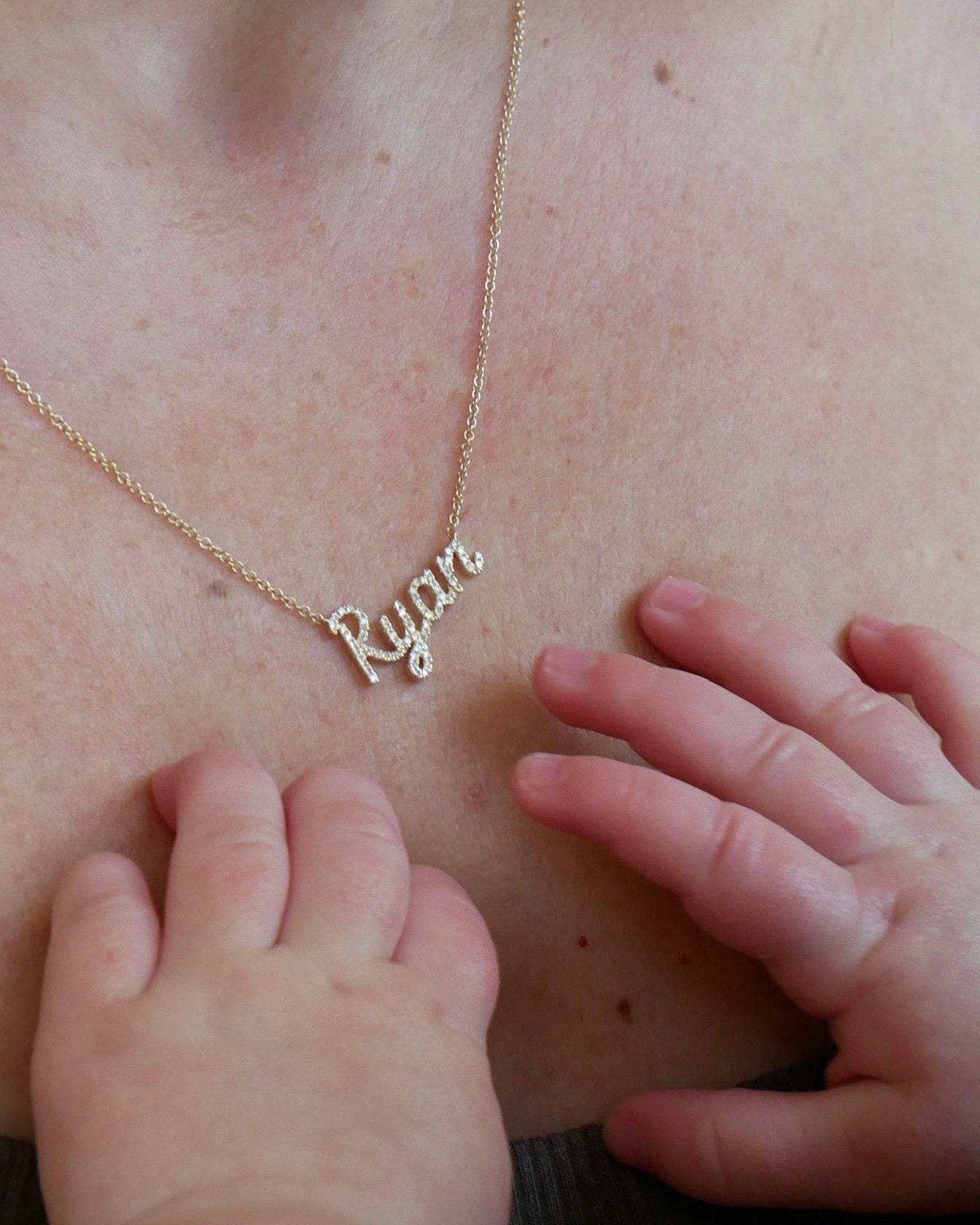 Diamond Script Name Necklace