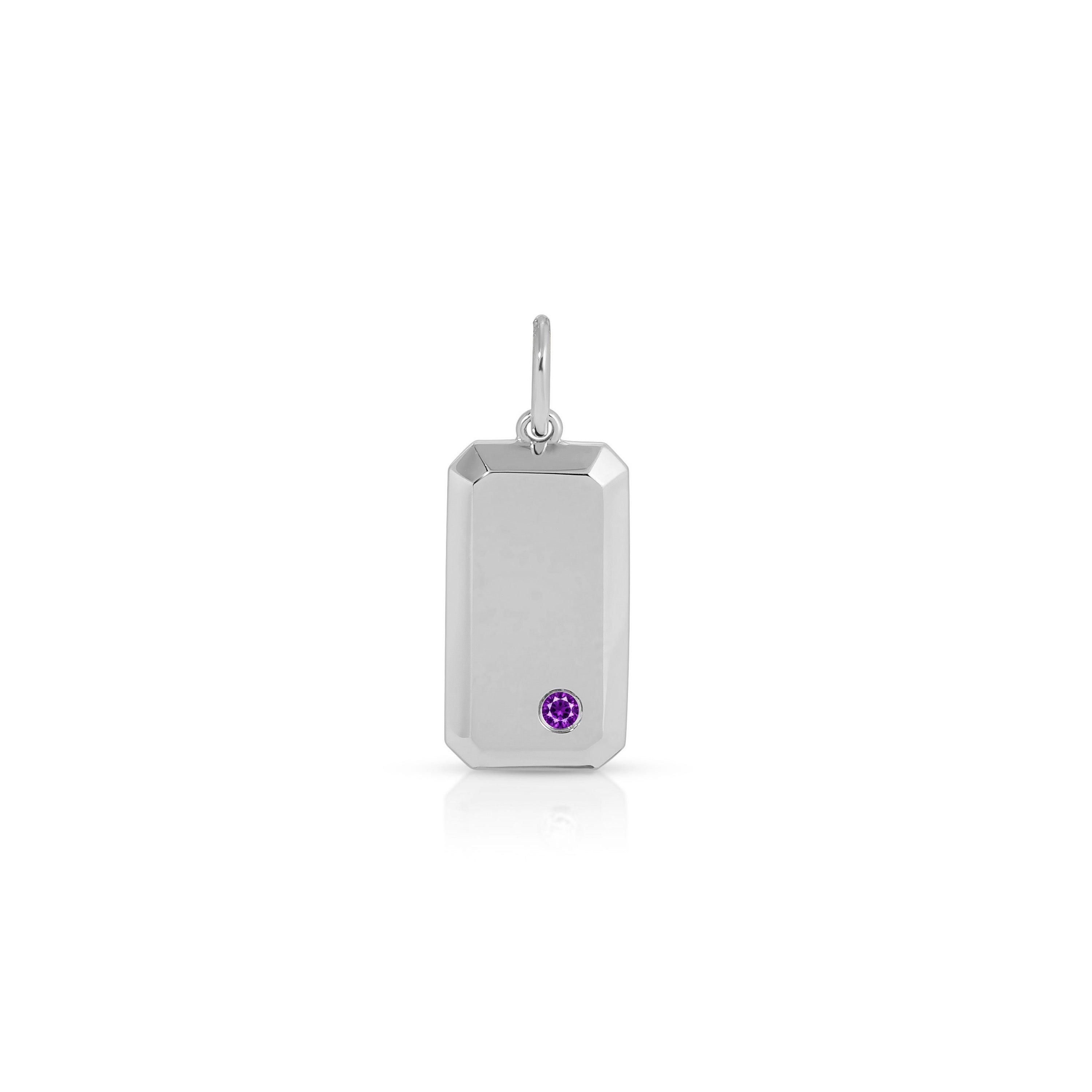 Birthstone Initial Dog Tag