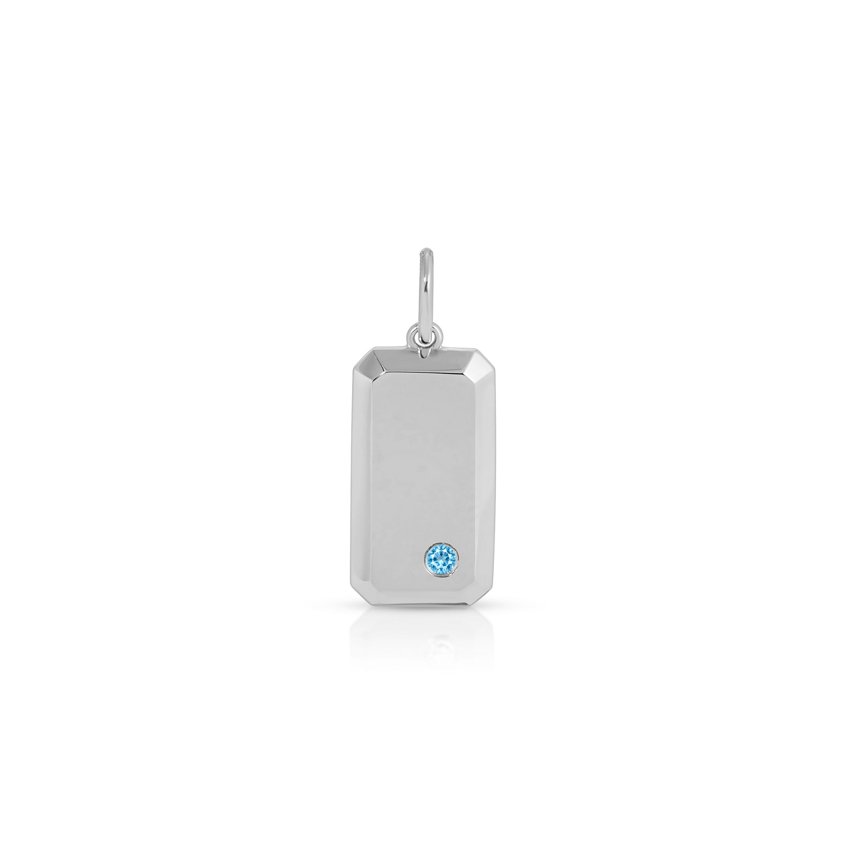 Birthstone Initial Dog Tag