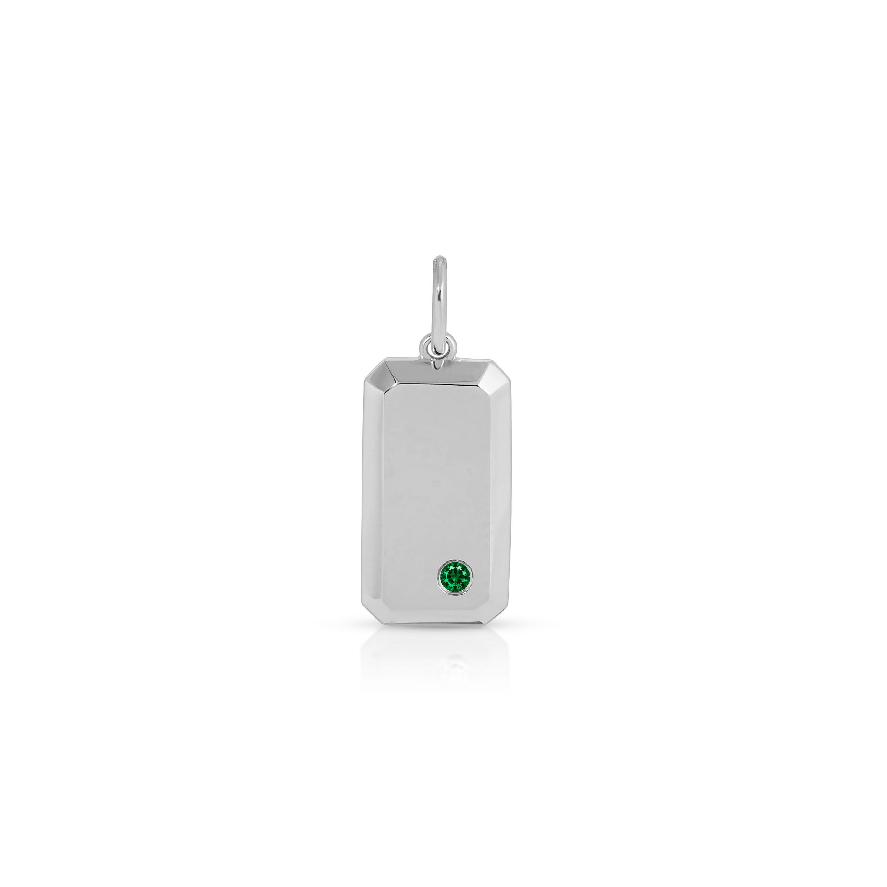 Birthstone Initial Dog Tag