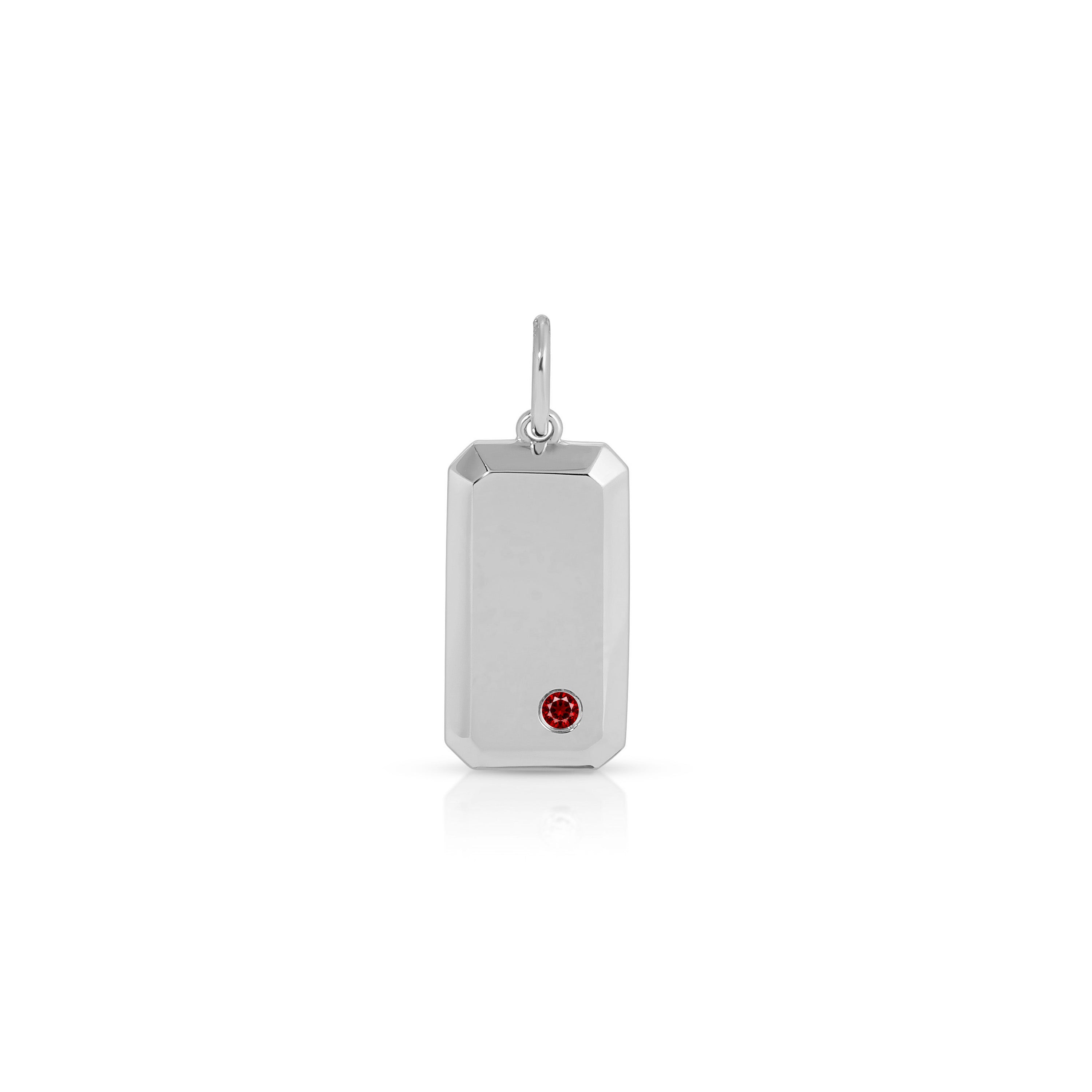 Birthstone Initial Dog Tag