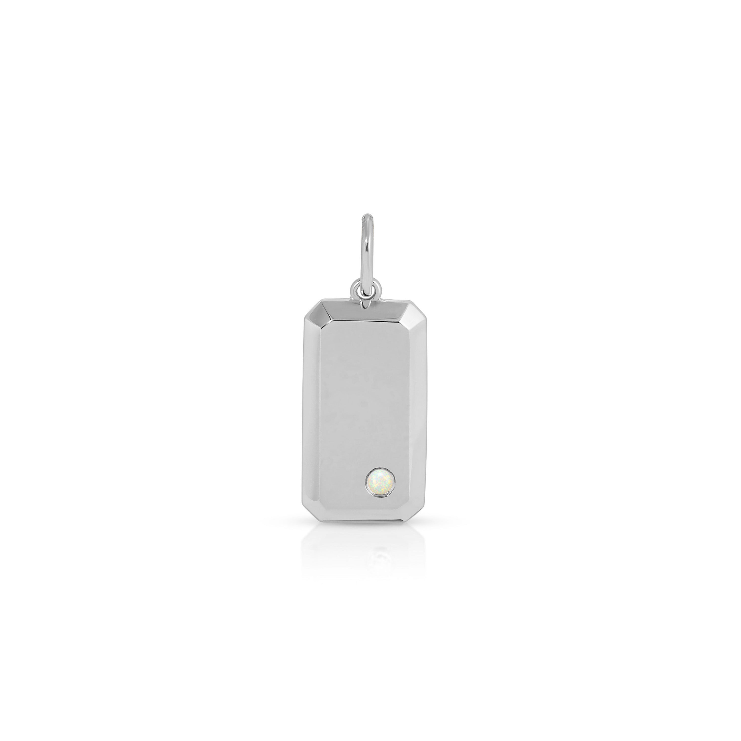 Birthstone Initial Dog Tag