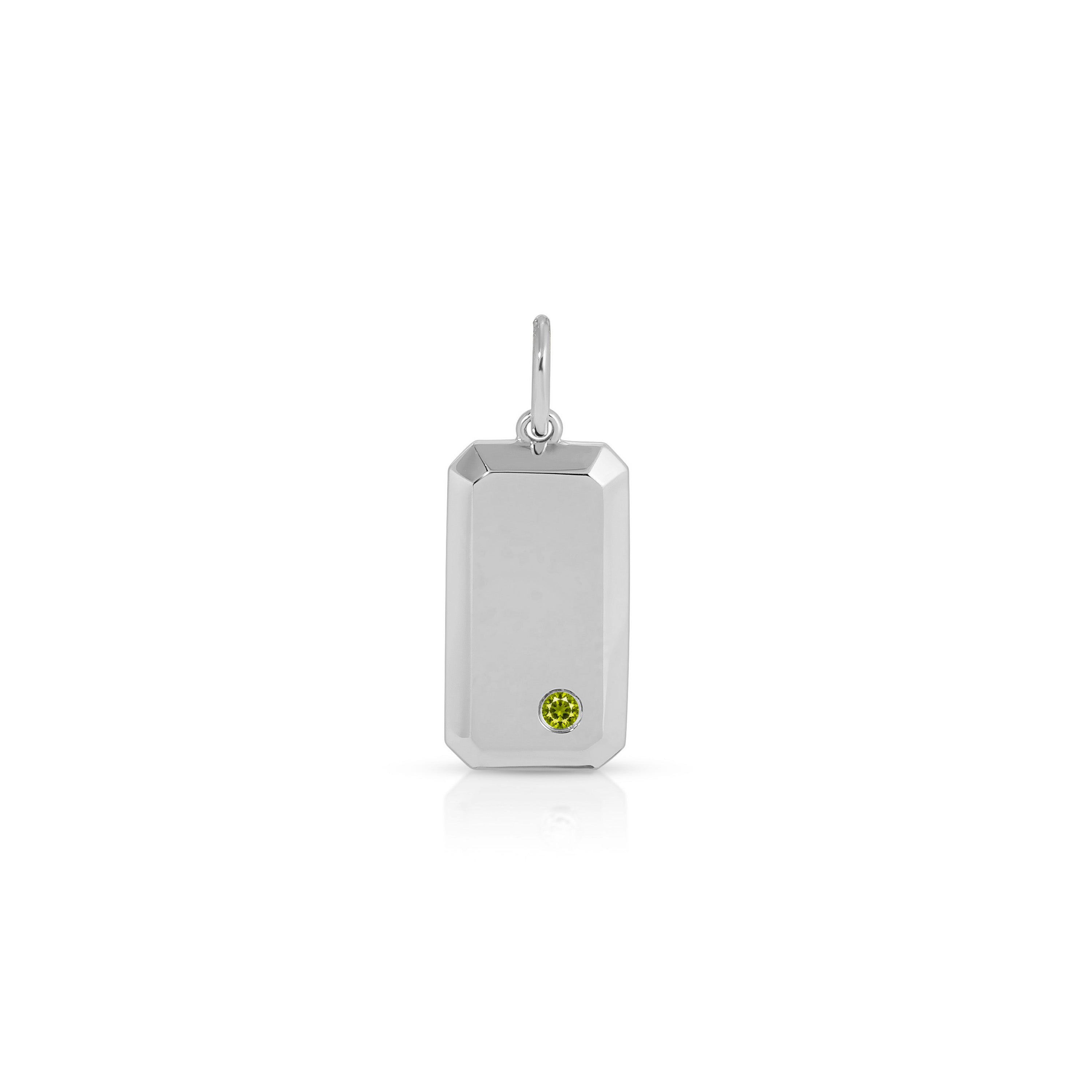 Birthstone Initial Dog Tag