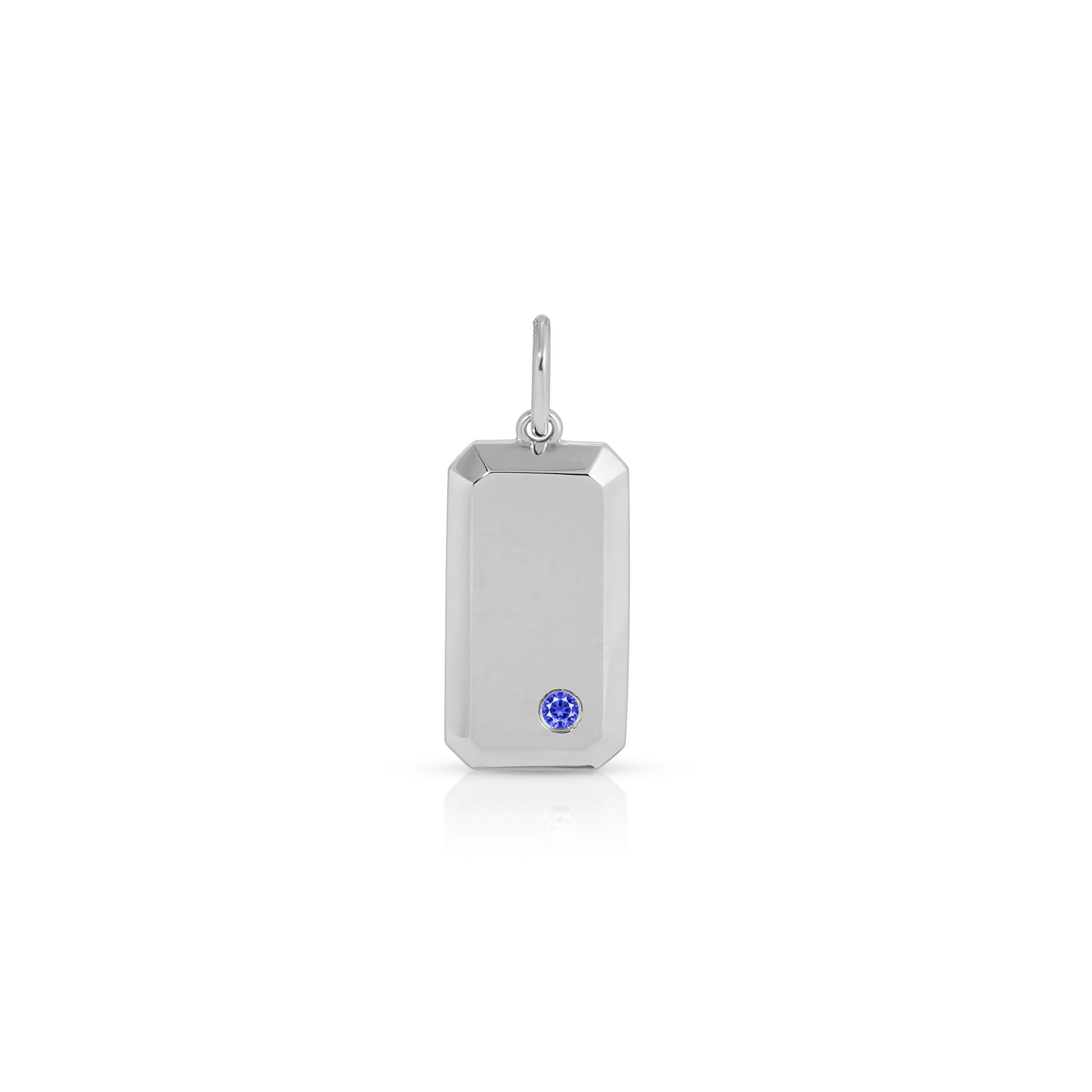 Birthstone Initial Dog Tag