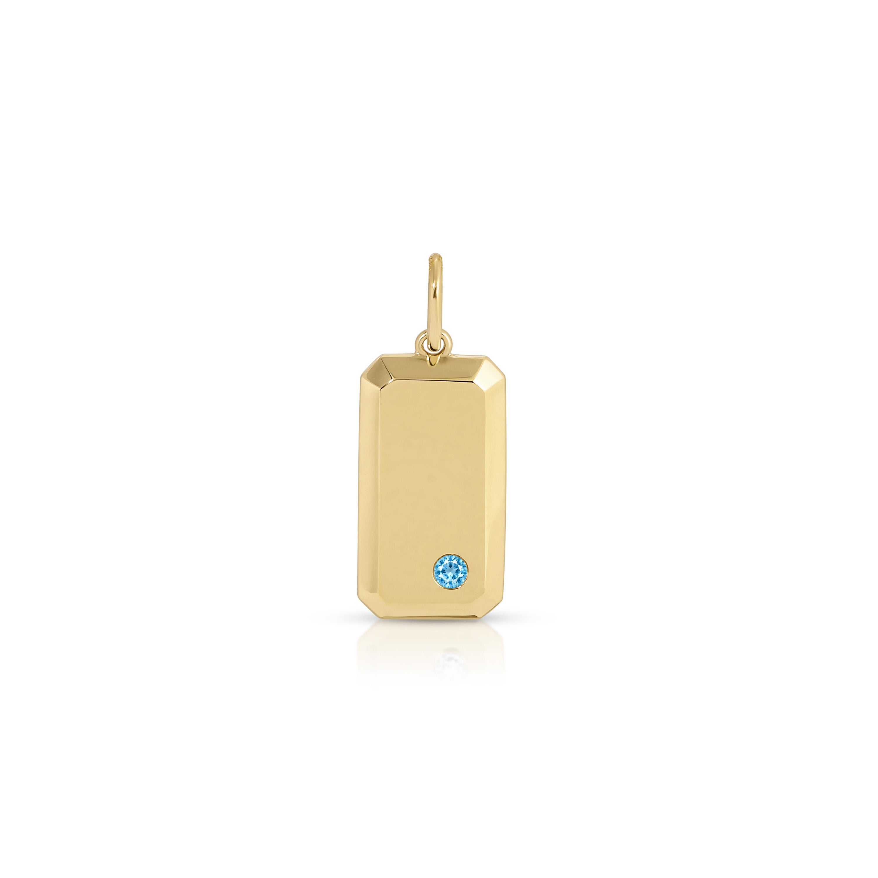Birthstone Initial Dog Tag