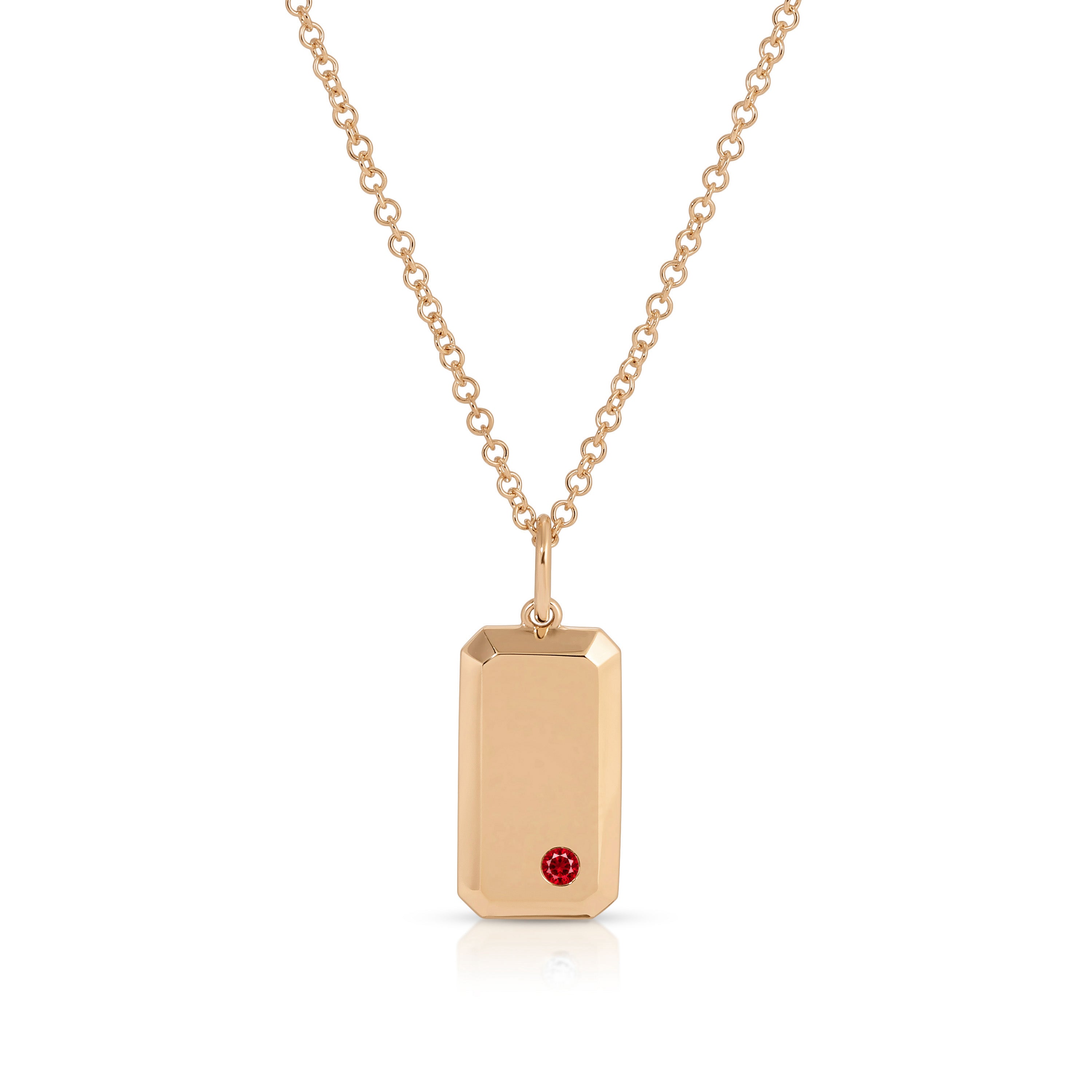 Birthstone Dog Tag Necklace