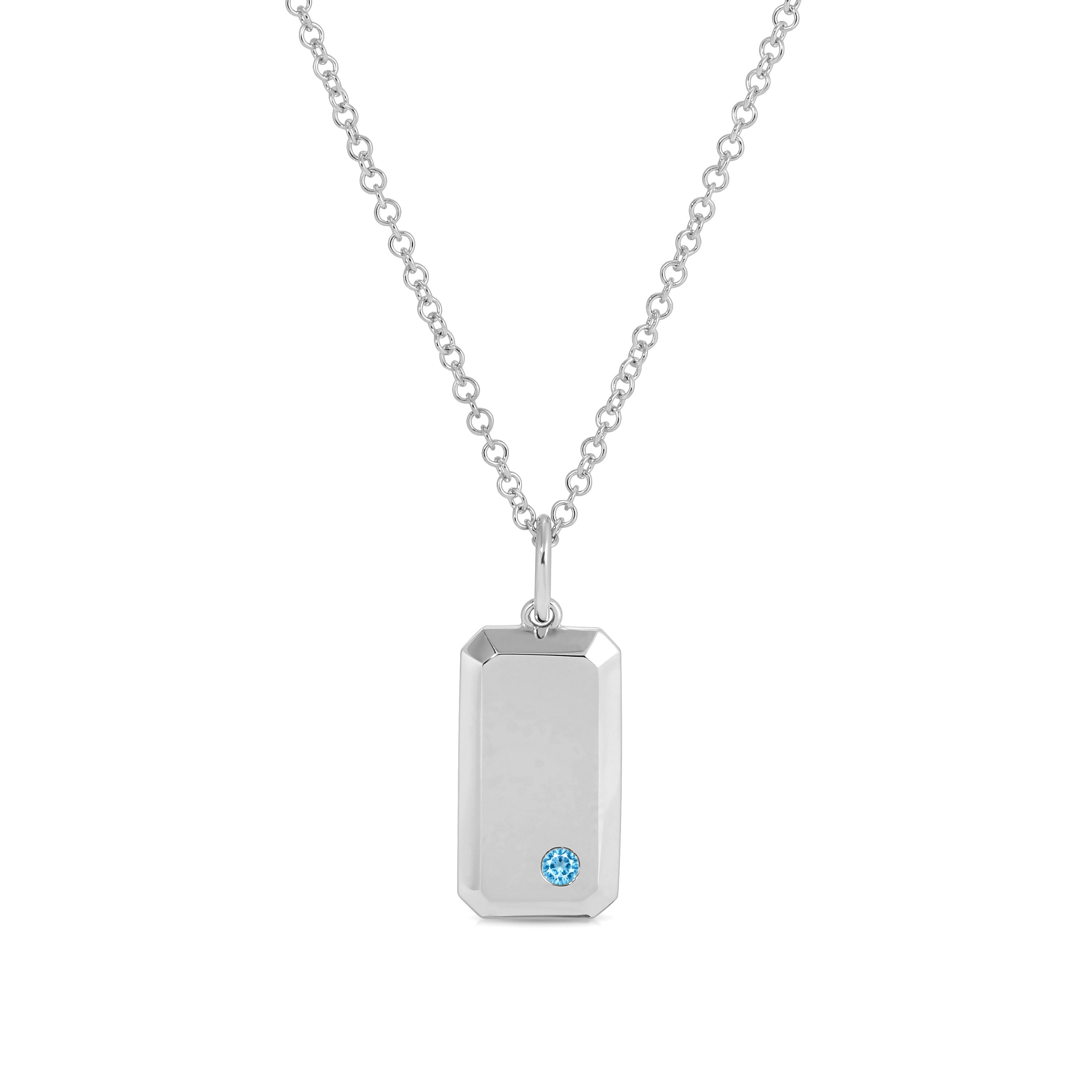 Birthstone Dog Tag Necklace