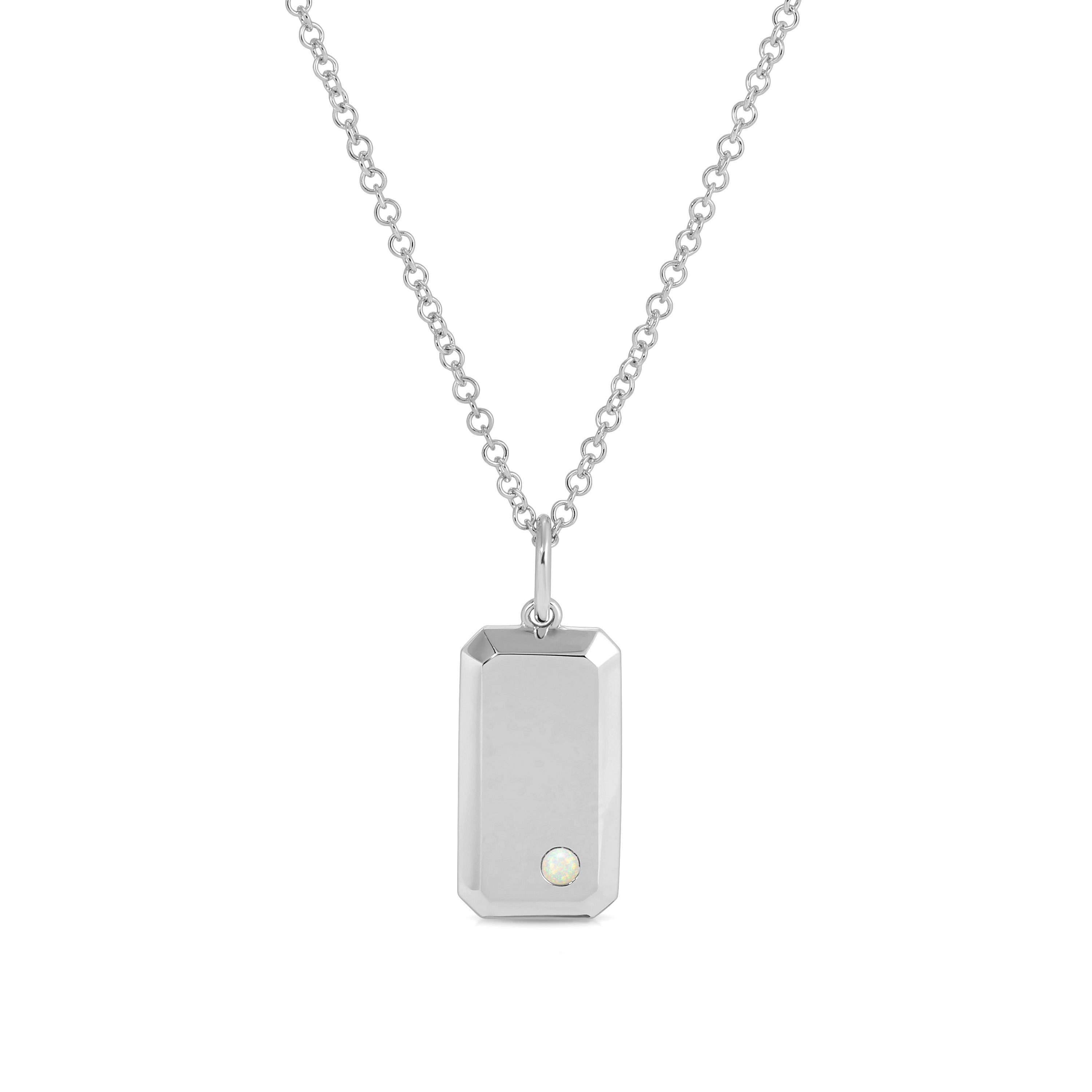 Birthstone Dog Tag Necklace