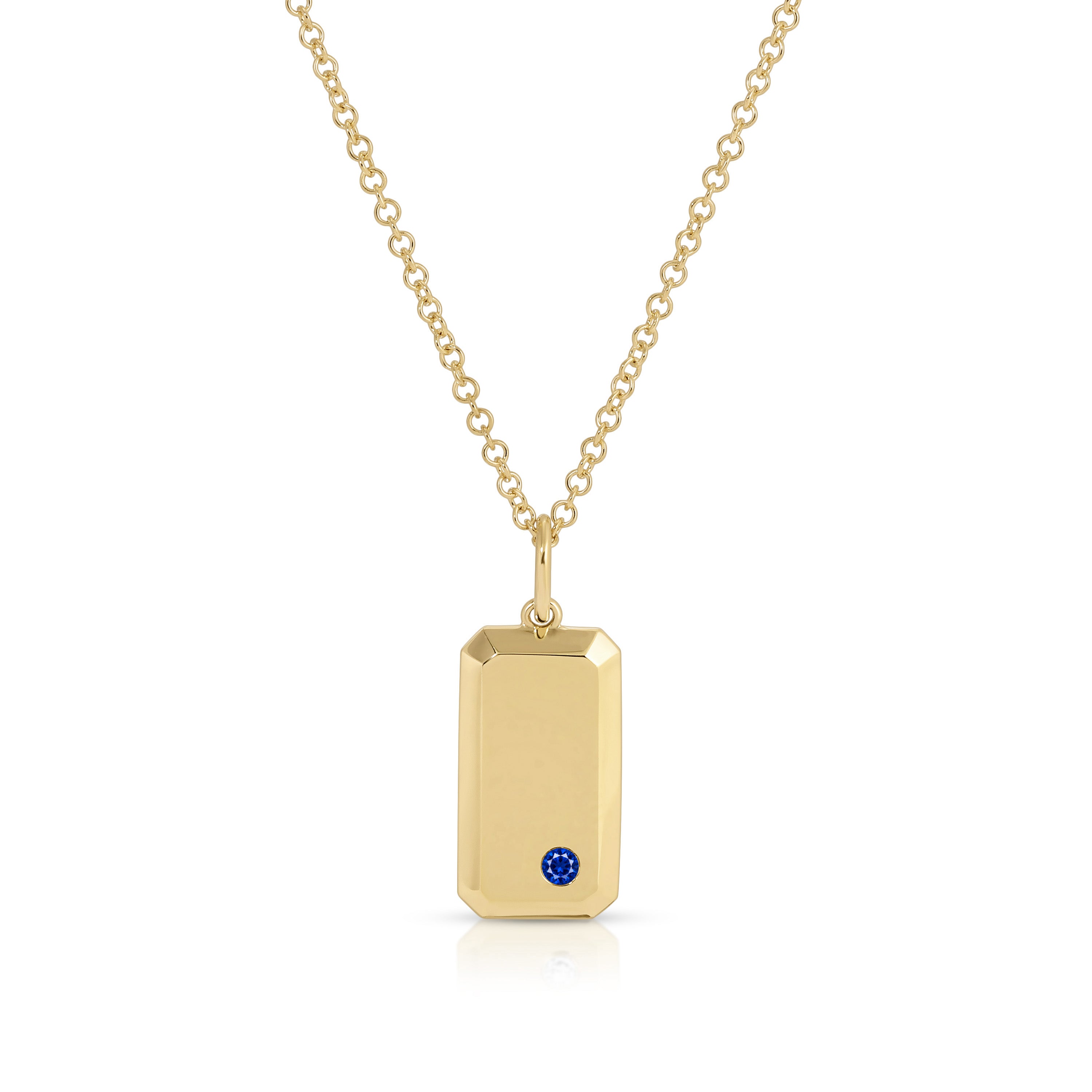 Birthstone Dog Tag Necklace