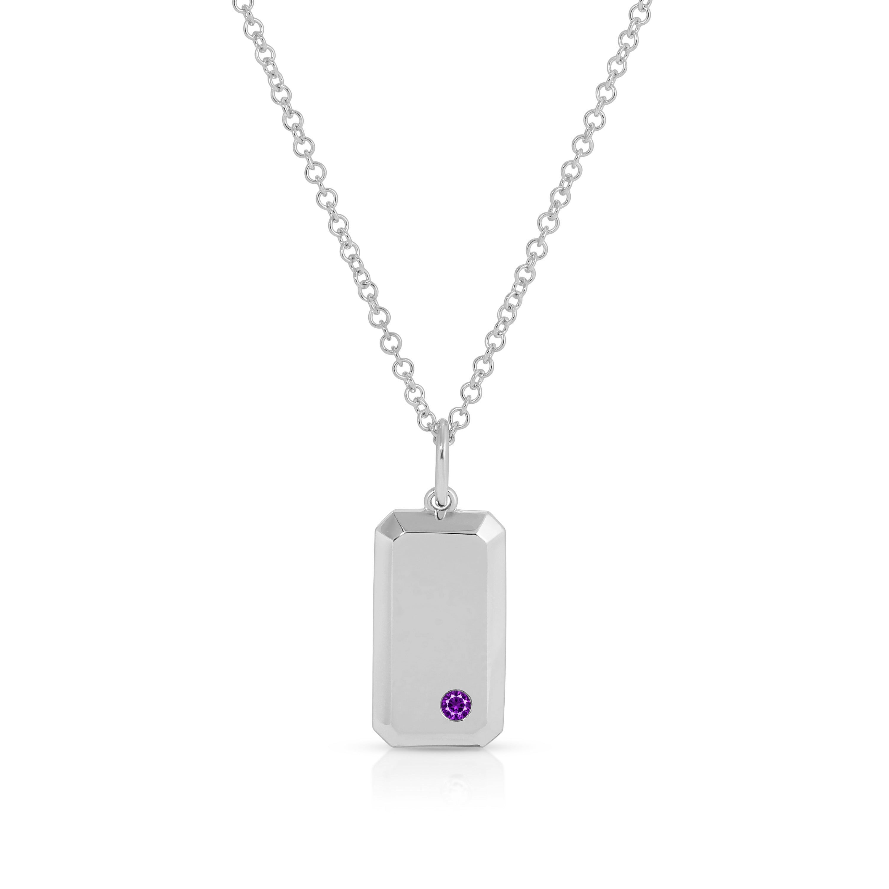 Birthstone Dog Tag Necklace