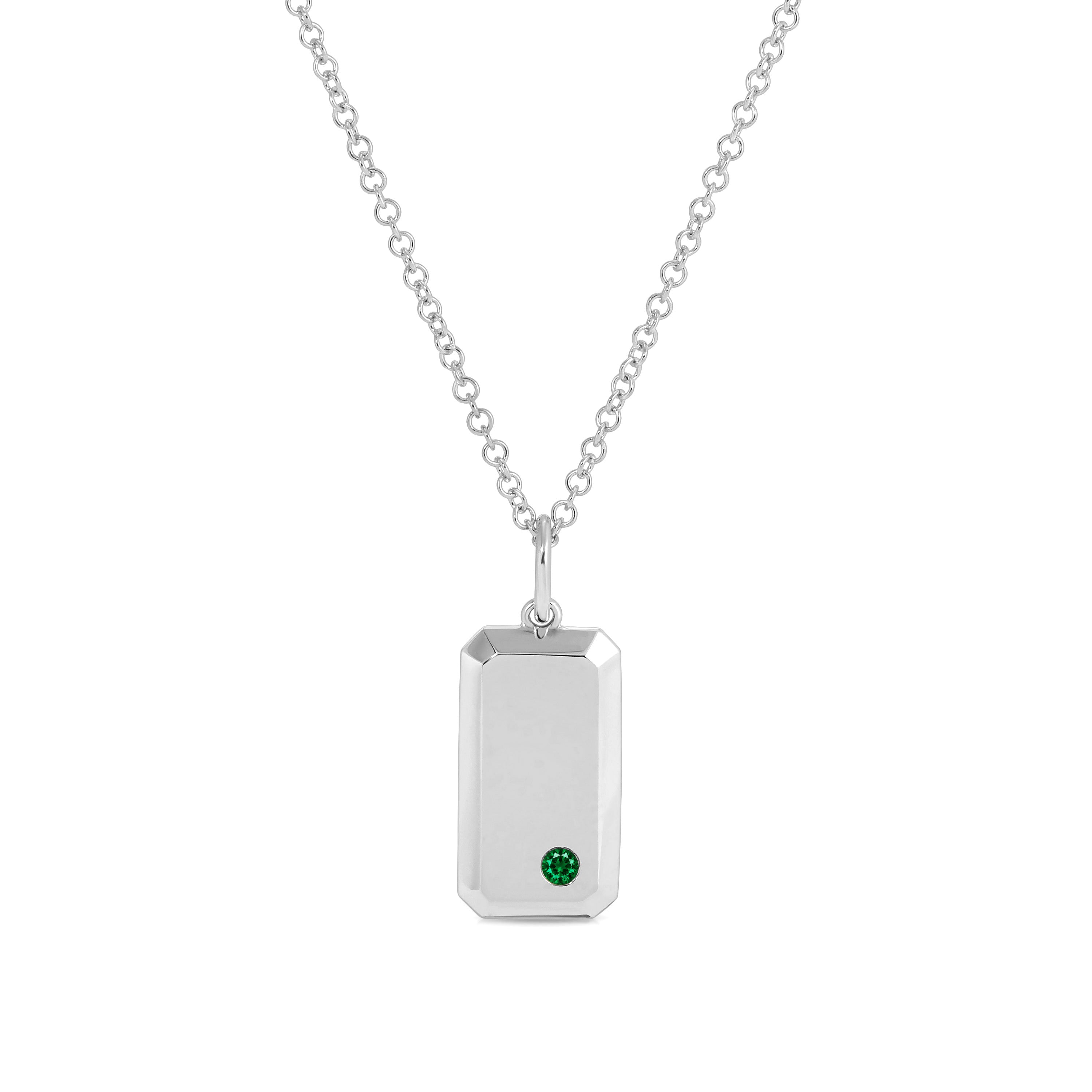 Birthstone Dog Tag Necklace