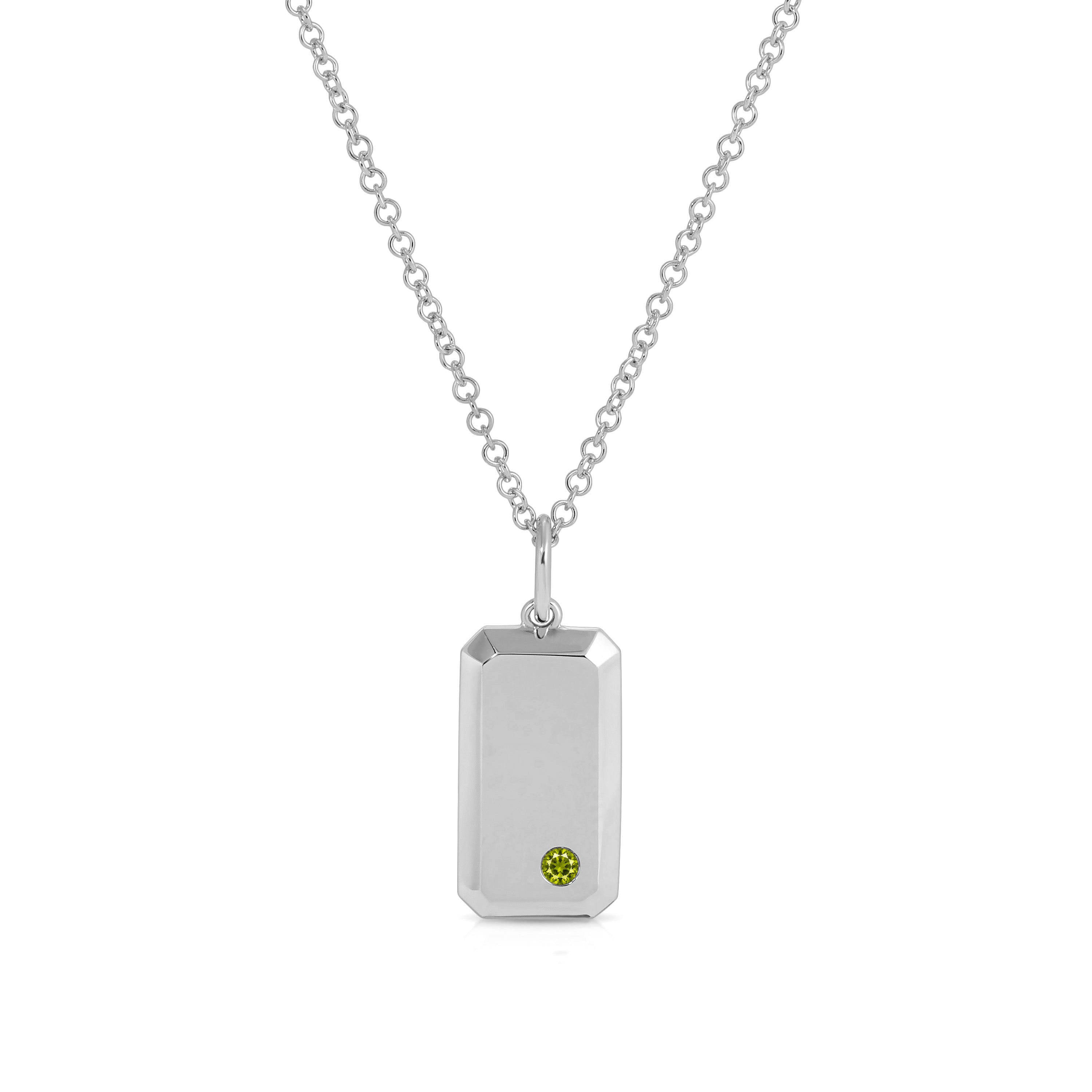Birthstone Dog Tag Necklace