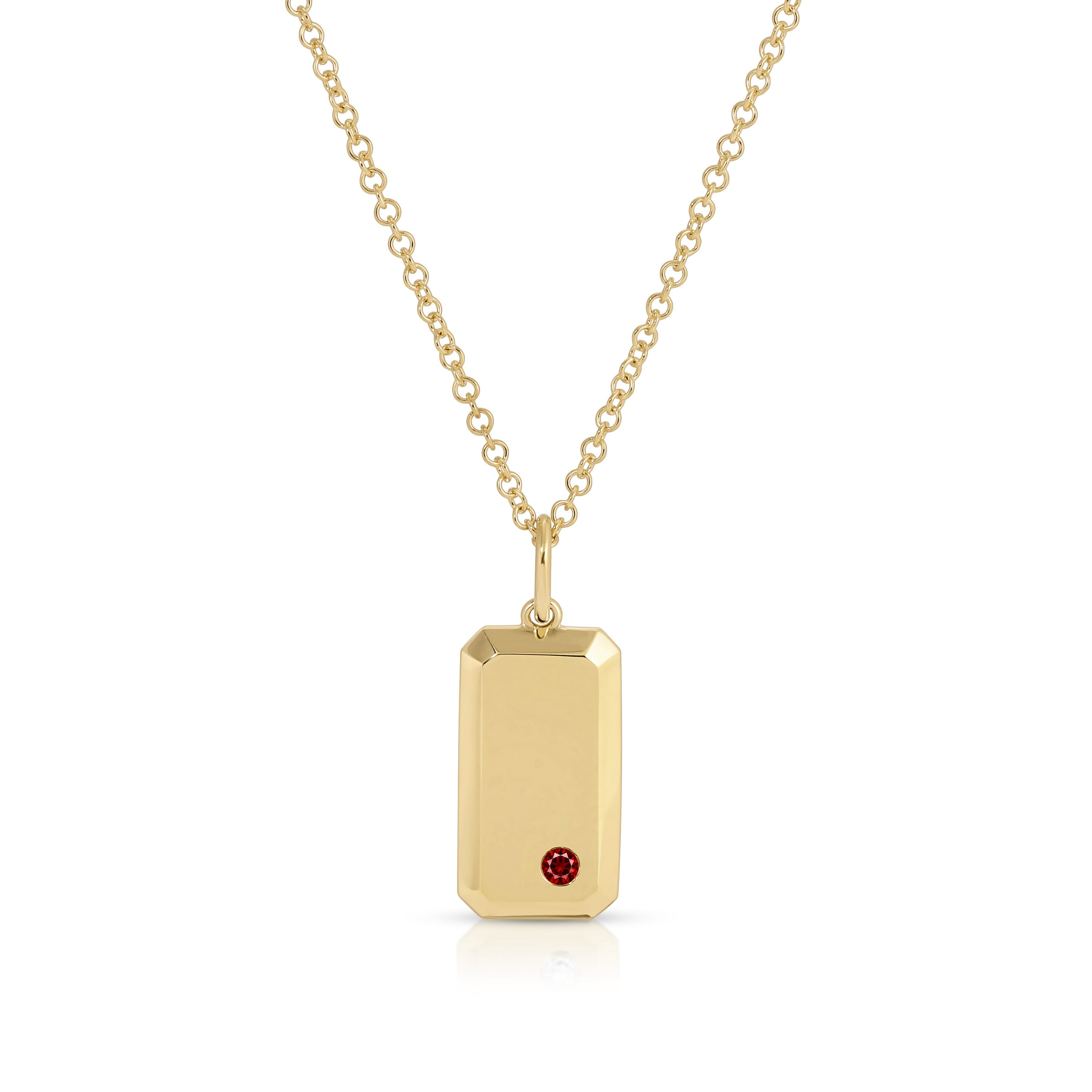 Birthstone Dog Tag Necklace