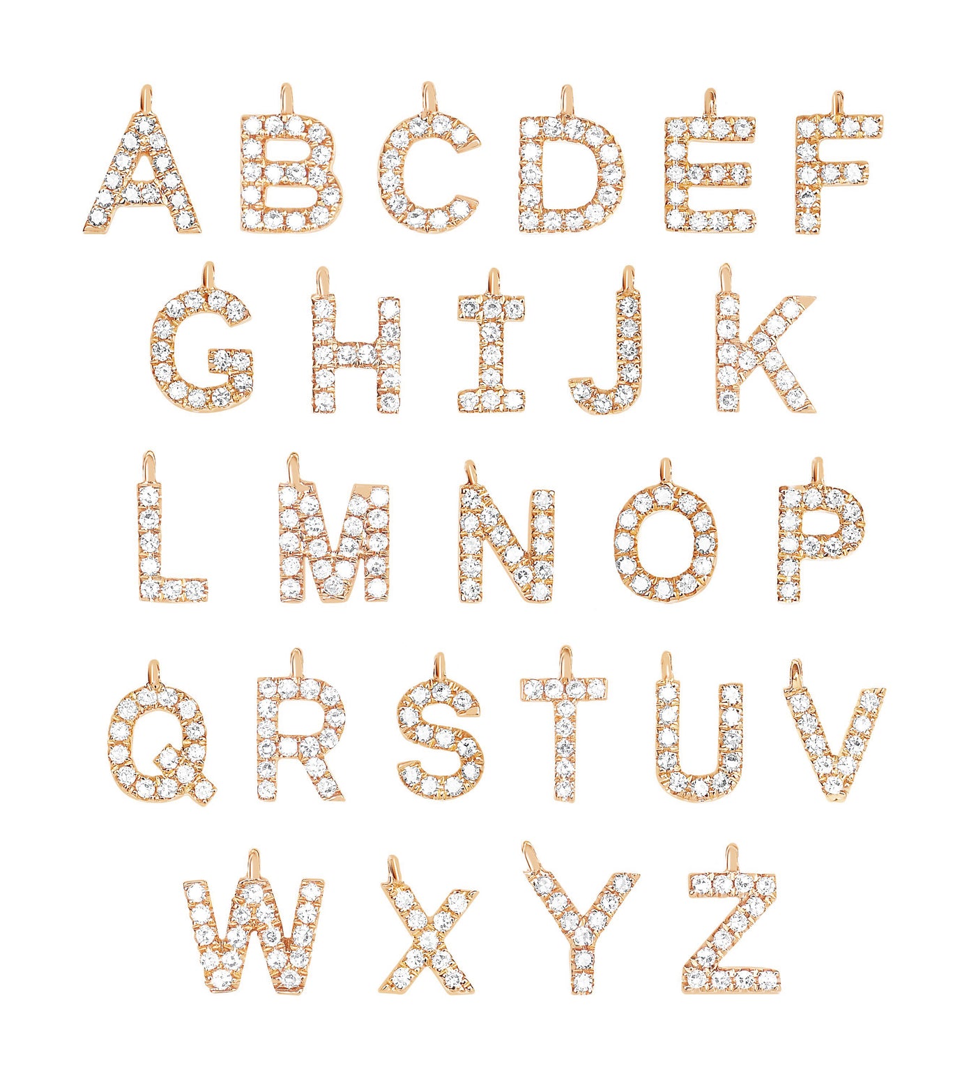 Diamond Initial Necklace Charm