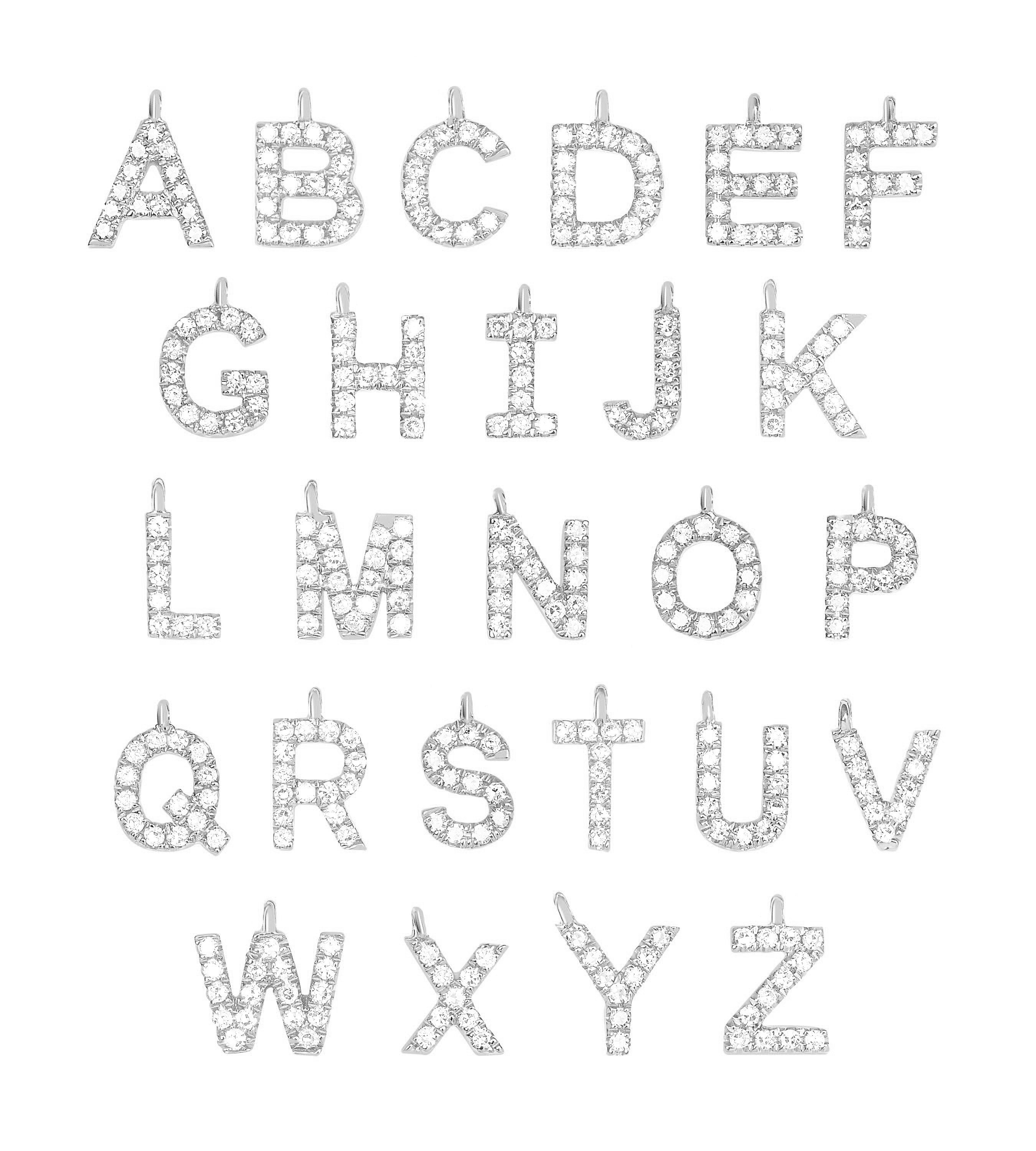 Diamond Initial Necklace Charm
