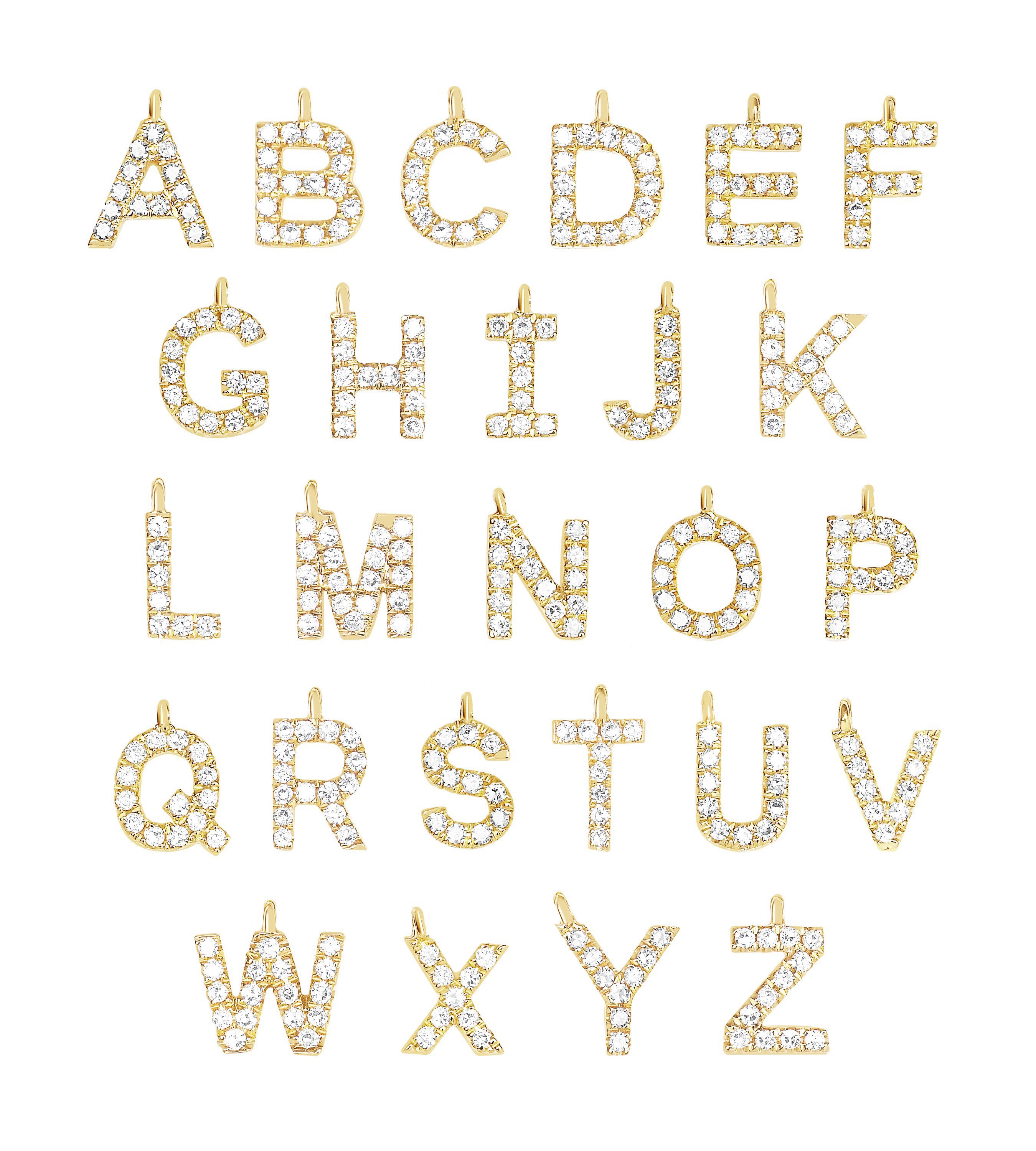 Diamond Initial Necklace Charm
