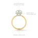 The Jamie Engagement Ring with round center diamond, pave diamonds halo, and yellow gold band