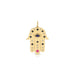 Jumbo Hamsa Protection Charm in 14k Yellow Gold with enamel and diamonds | Necklace Charm