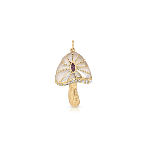 Jumbo Magic Mushroom Charm in 14k Yellow Gold