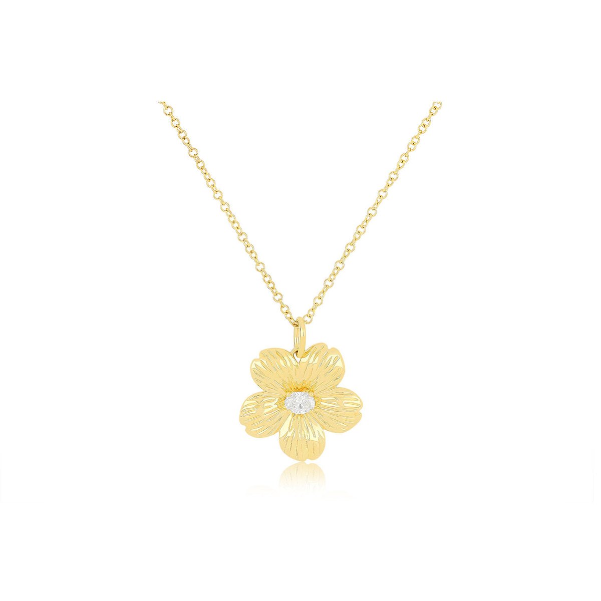 Cherry Blossom Necklace in 14k yellow gold