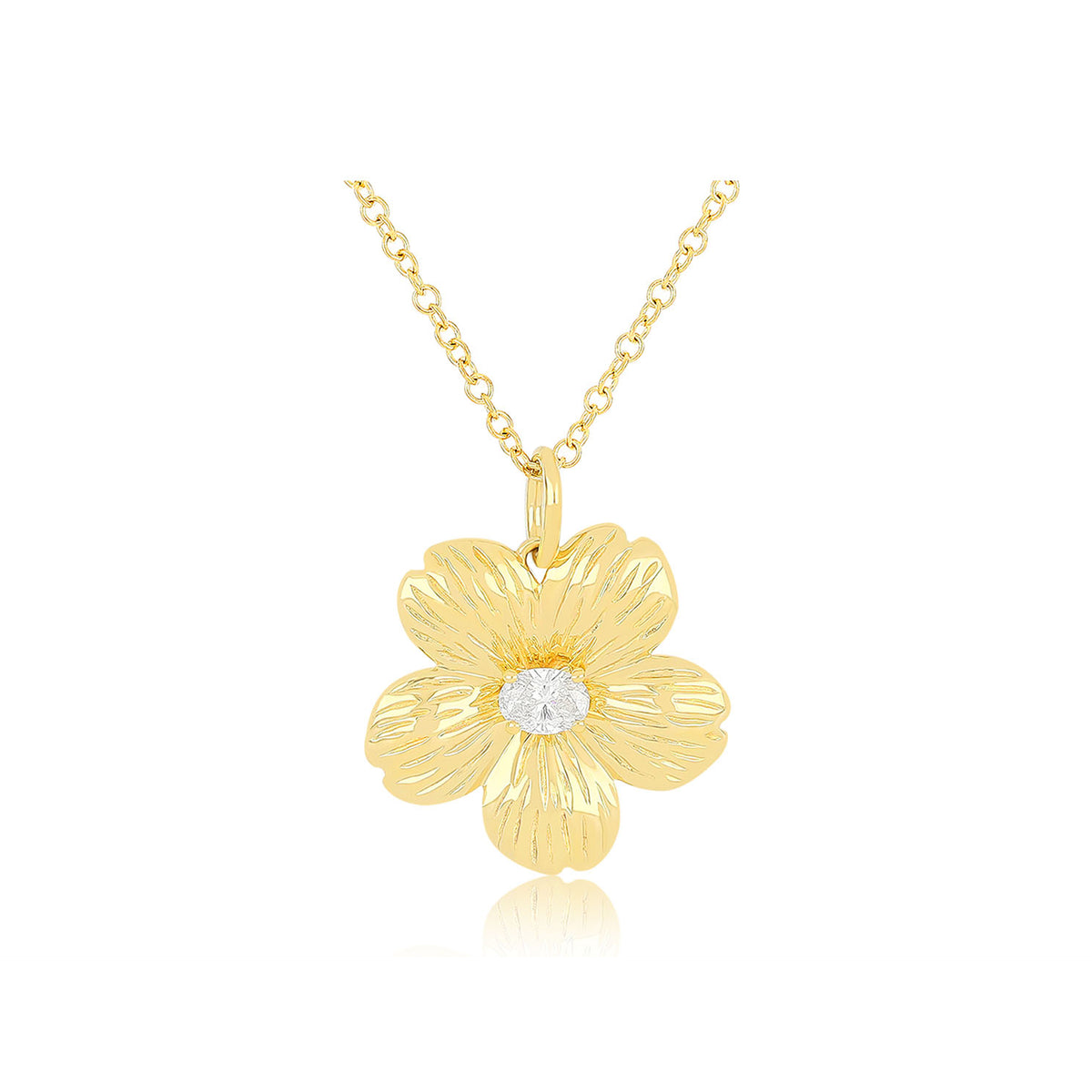Cherry Blossom Necklace in 14k yellow gold